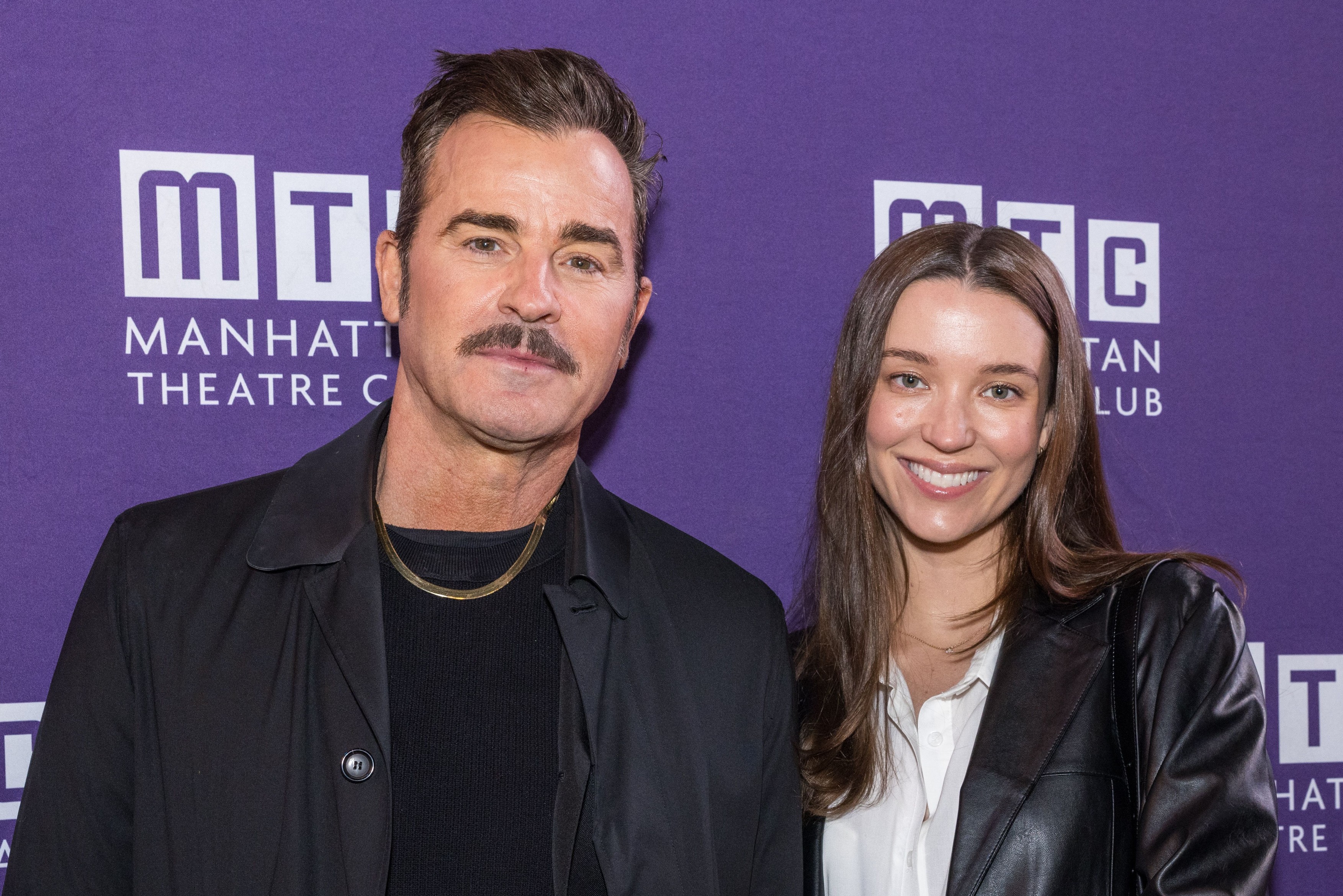 Justin Theroux and Nicole Brydon Bloom at the opening night of 'Bug'