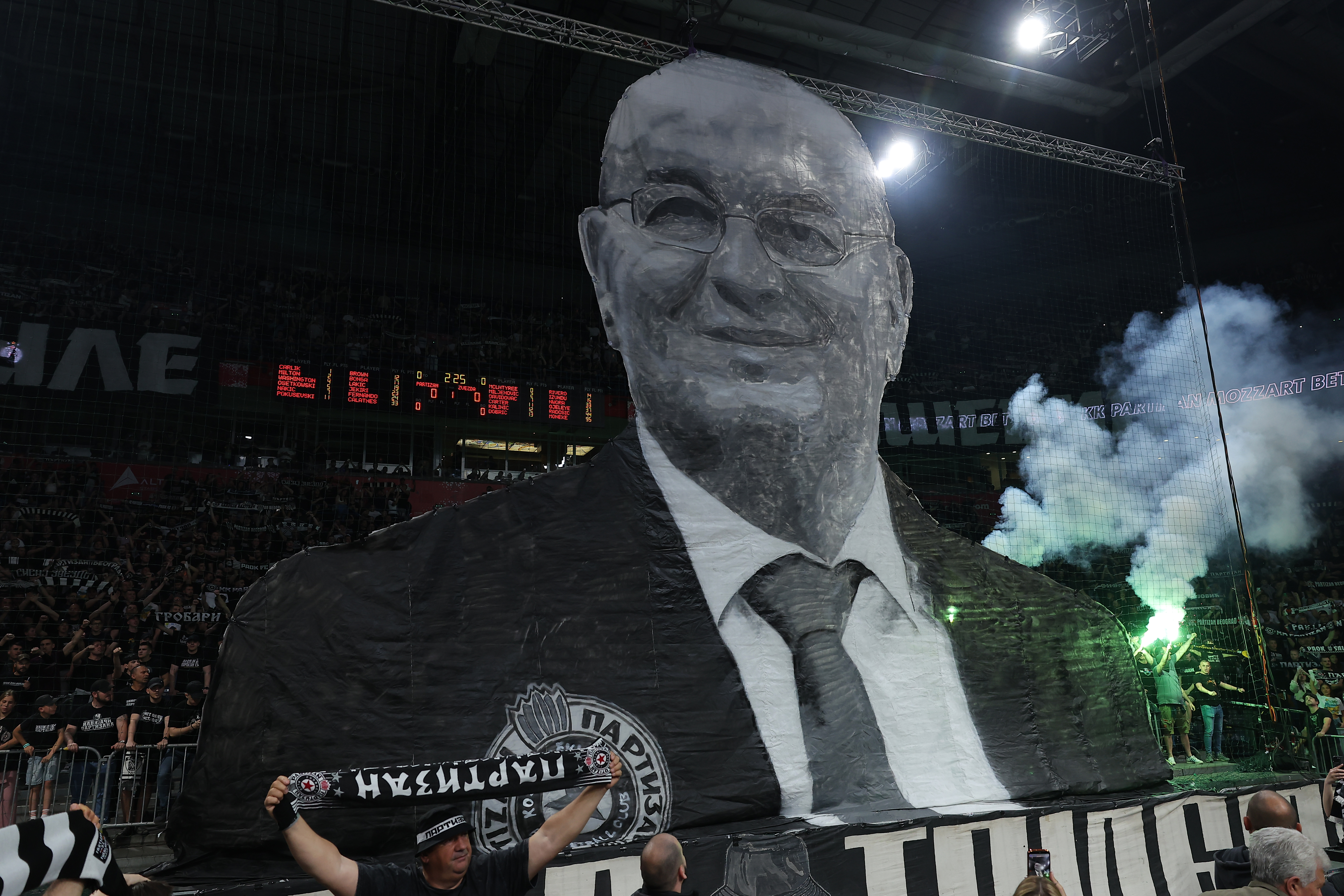 Belgrade, Serbia. 19th April, 2026. during the ABA league basketball match between Partizan and Crvena Zvezda (Red Star) on April 19. 2026. in Belgrade, Serbia.(photo by Pedja Milosavljevic/STARSPORT ©)