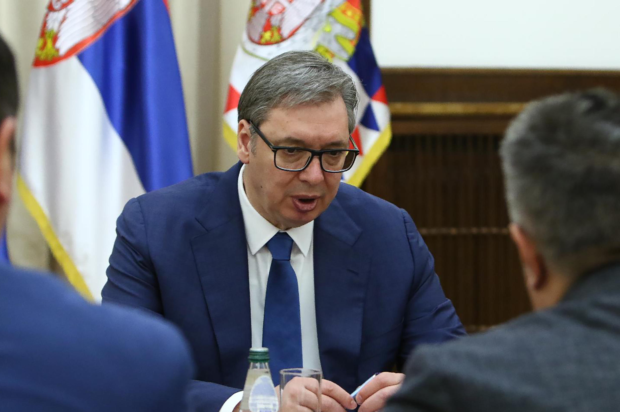 Mesto: BeogradDatum: Mon Apr 20 10:36:01 CEST 2026Dogadjaj: POLITIKA - predsednik Srbije Aleksandar Vučić nastavio je konsultacije sa predstavnicima Ujedinjene seljačke strankeFotoreporter: Milica VučkovićLičnosti: Aleksandar VučićIzvor: FoNet