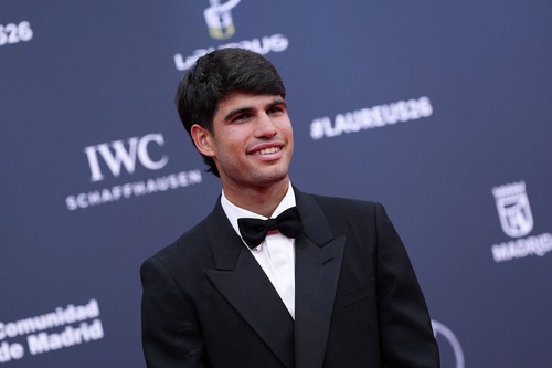 Carlos Alcaraz attends the red carpet during 2026 Lau