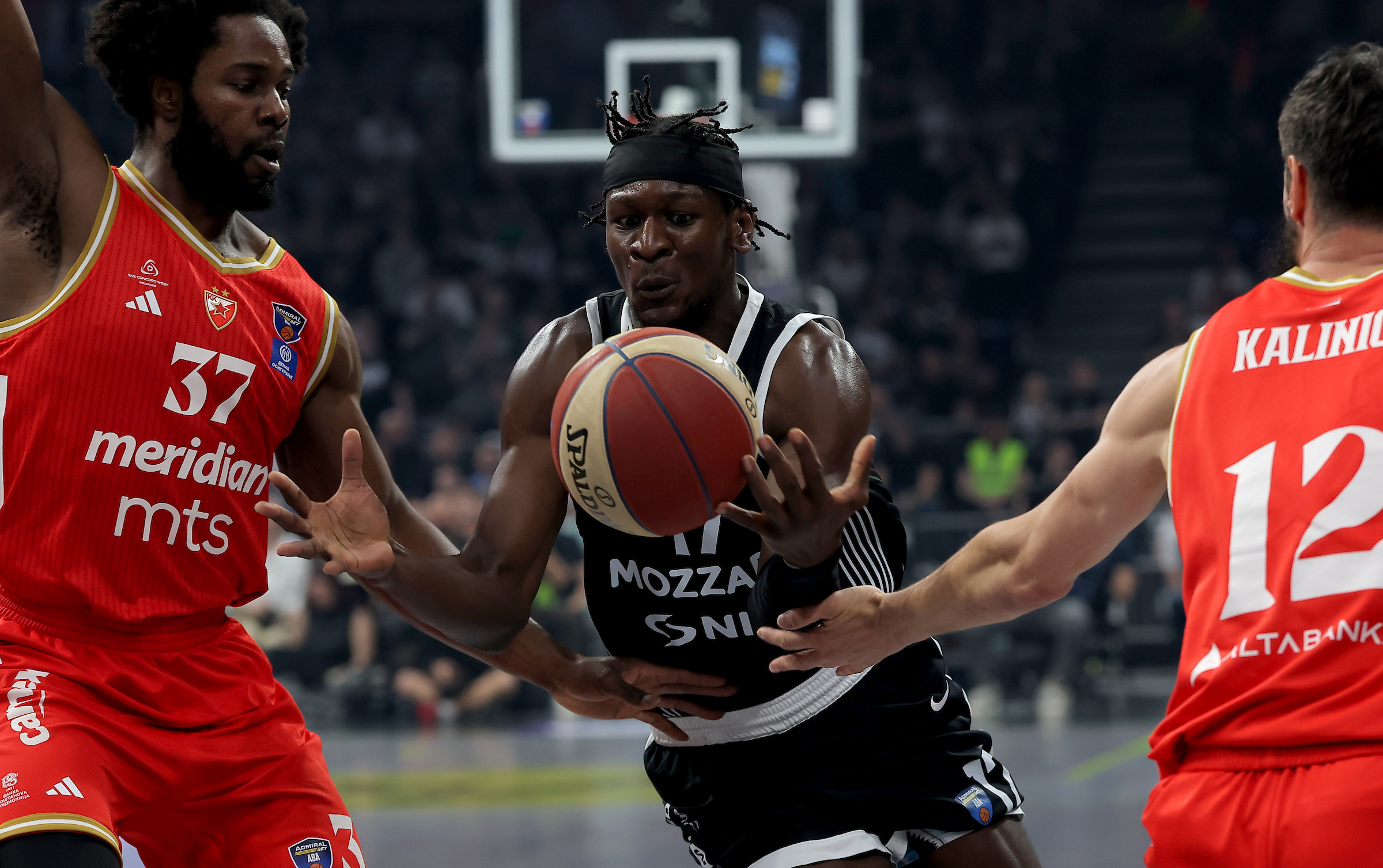 Belgrade, Serbia. 19th April, 2026. Partizan's Isaac Bonga (C)
