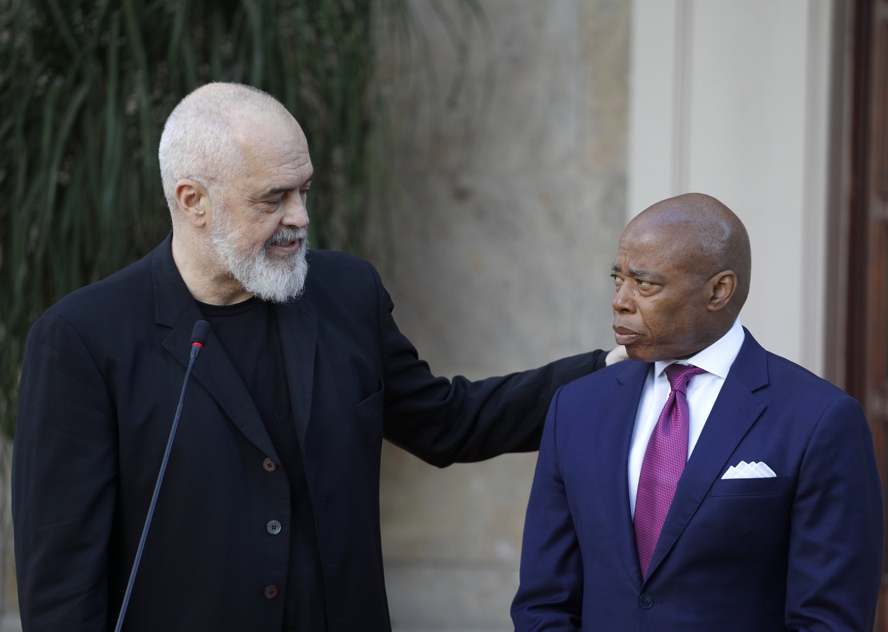 New York Mayor Eric Adams visits Tirana, Albania on October 8, 202