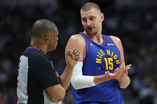 DENVER, COLORADO - APRIL 20: Nikola Jokic #15 of the Dading and or