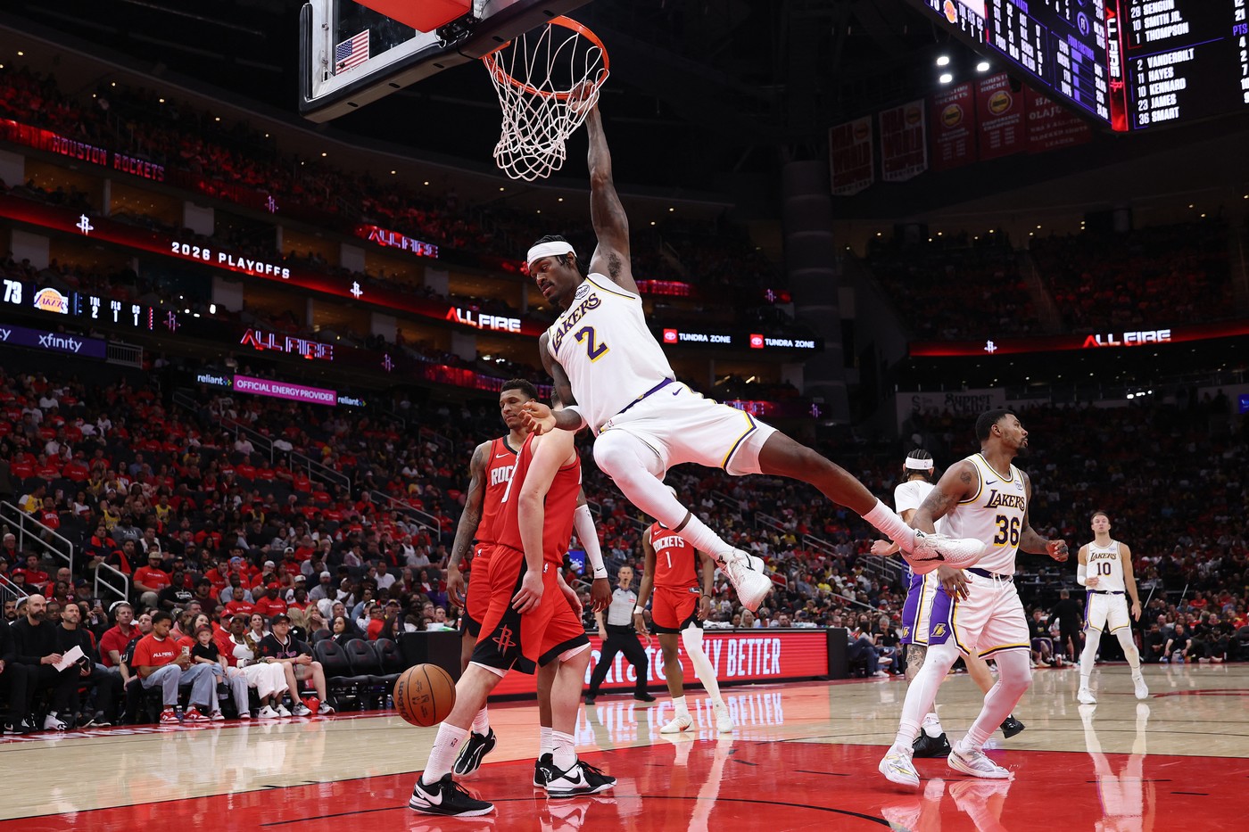 HOUSTON, TEXAS - APRIL 26: Jarred Vanderbilt #2 of the Los An