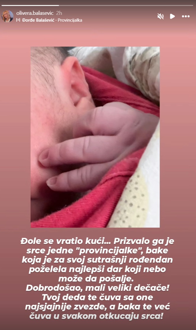 Foto: Printskrin/Instagram/olivera.balasevic