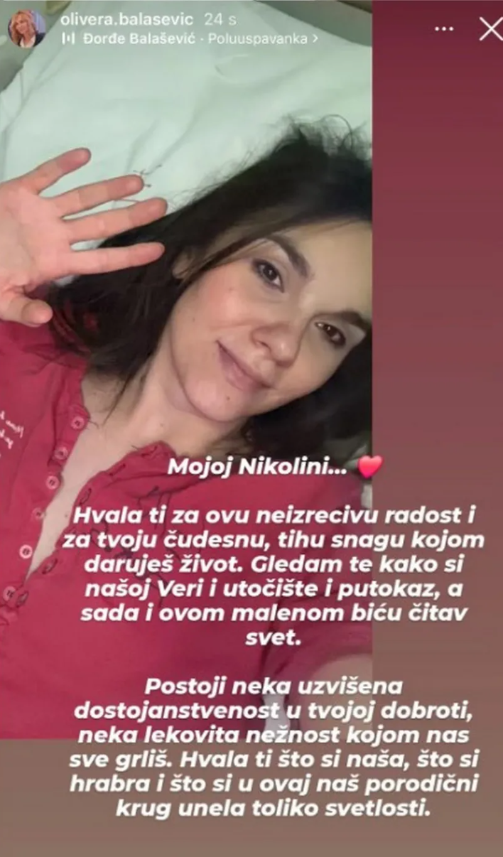 Printskrin Instagram/olivera.balasevic
