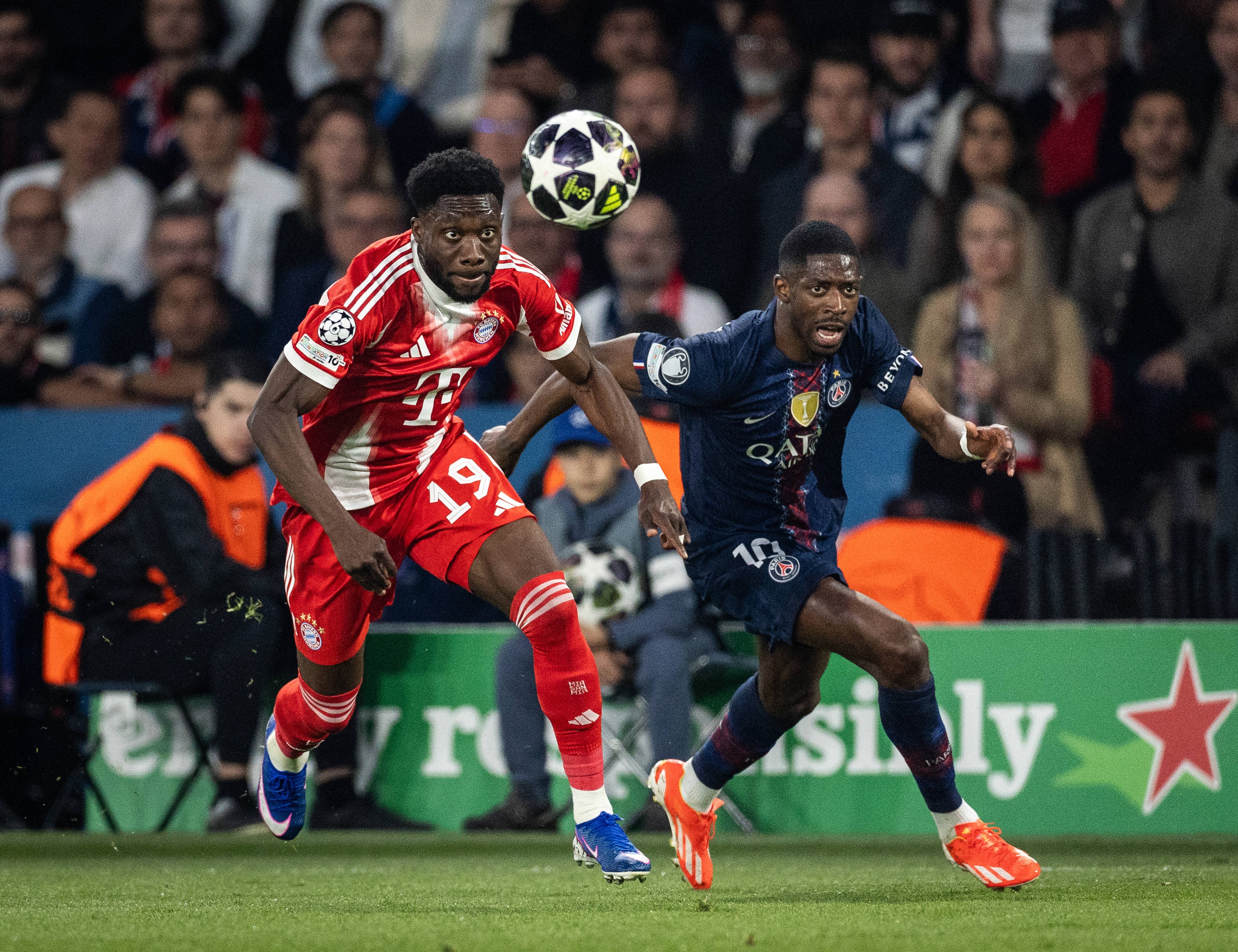 PSG x FC Bayern Dembele PSG in action during the game against FC Bayern valid for Champions League at the Parc des Princes stadium