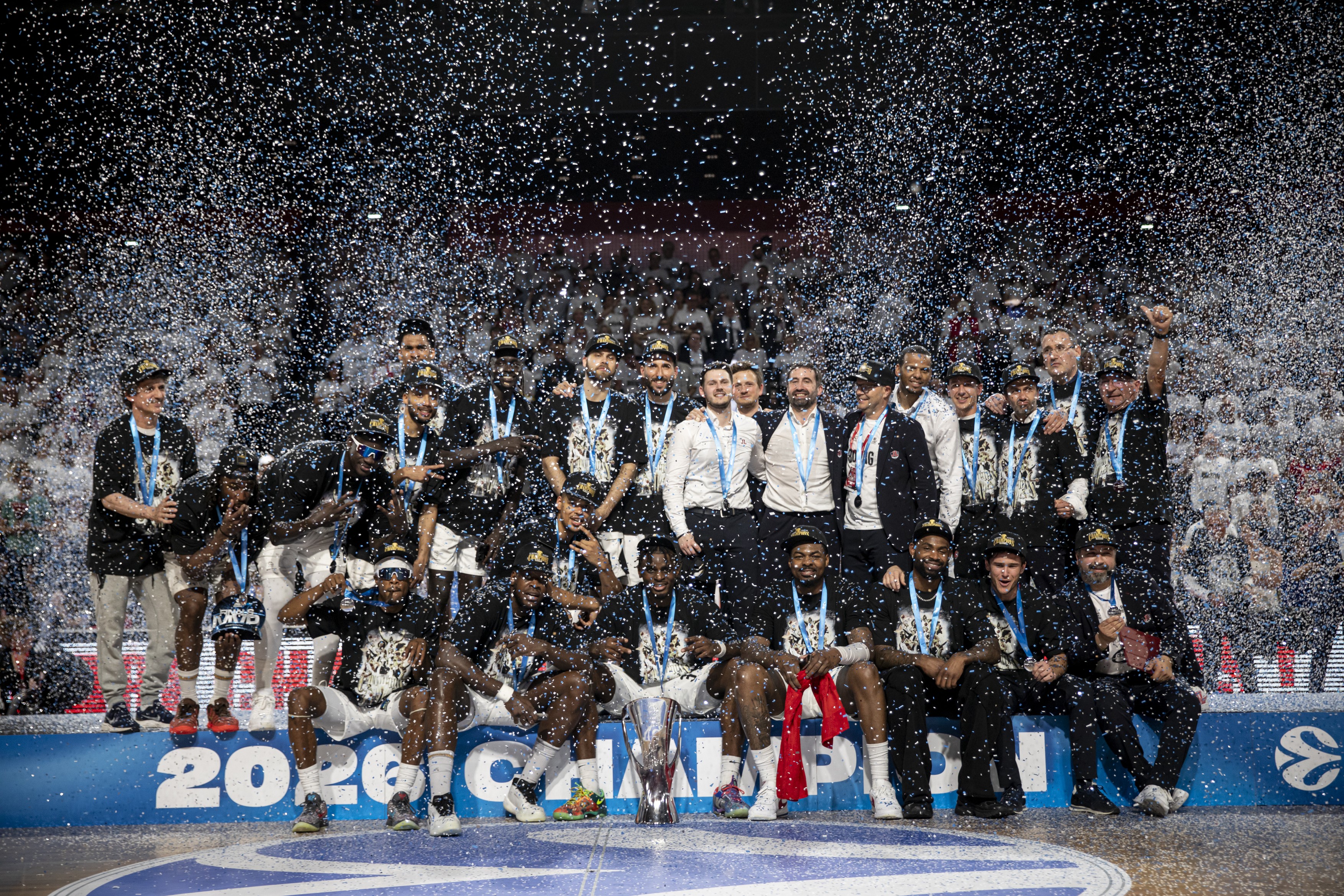 BOURGUE-EN-BRESSE, FRANCE: Team JL Bourg celebrates