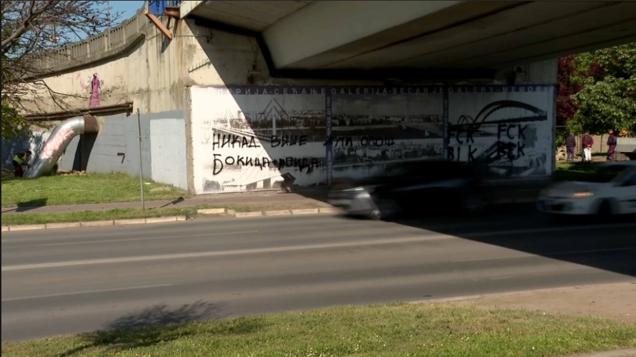 Grafiti mržnje ispod Varadinskog mosta