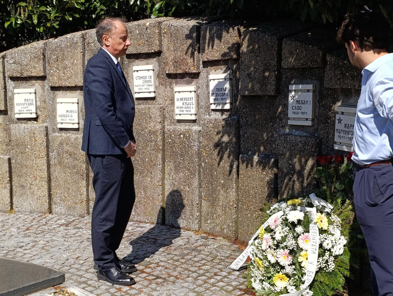 Vladan Đokić, rektor, polaganje venca, venac, grob Žarko Marinović