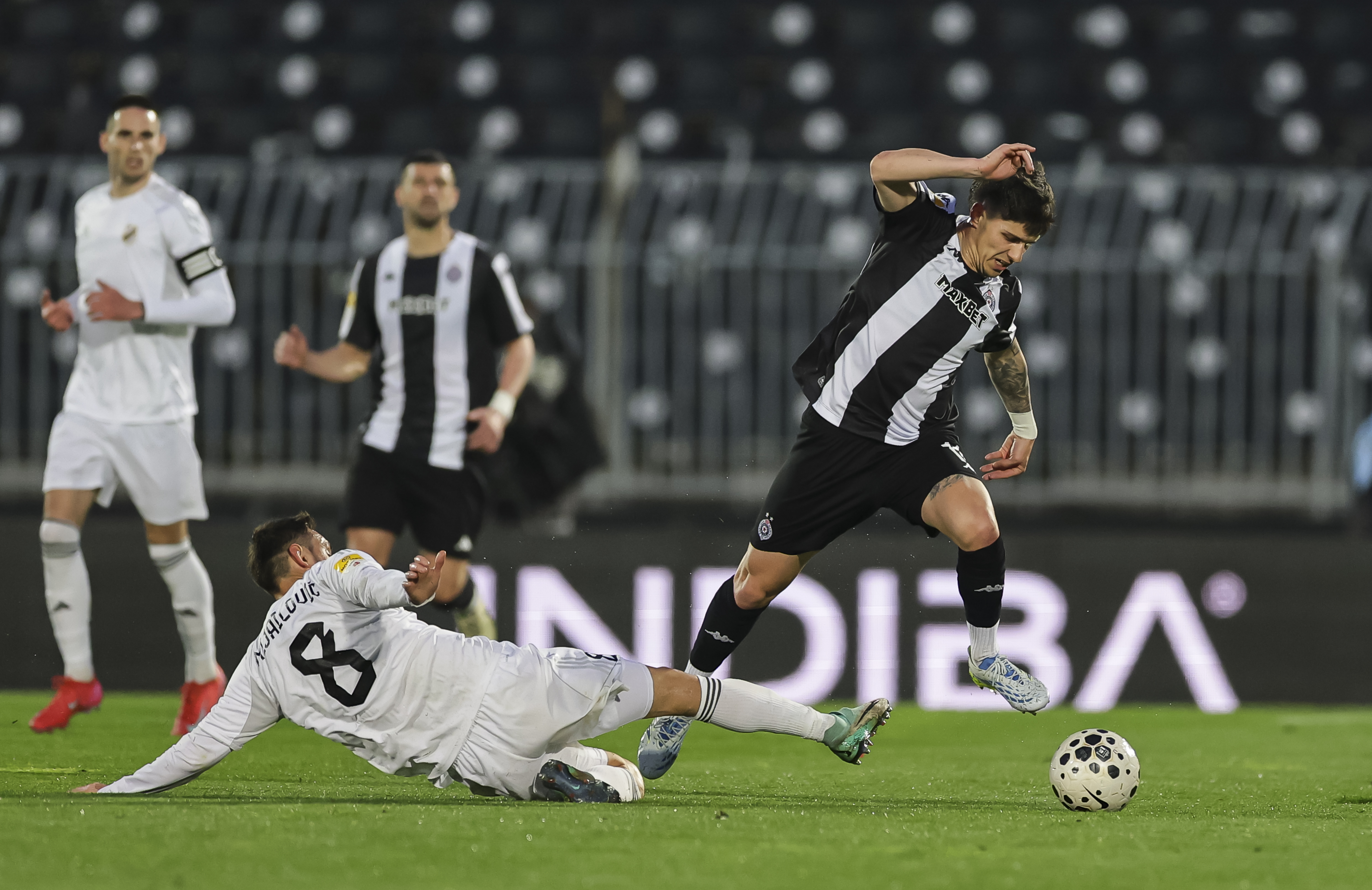 during the Mozzart Super Liga 2025/2026 match between Partizan and FK Cukaricki at stadium FK Partizan on April 05, 2026 in Belgrade, Serbia. (Photo by Srdjan Stevanovic/Starsport.rs ©)
