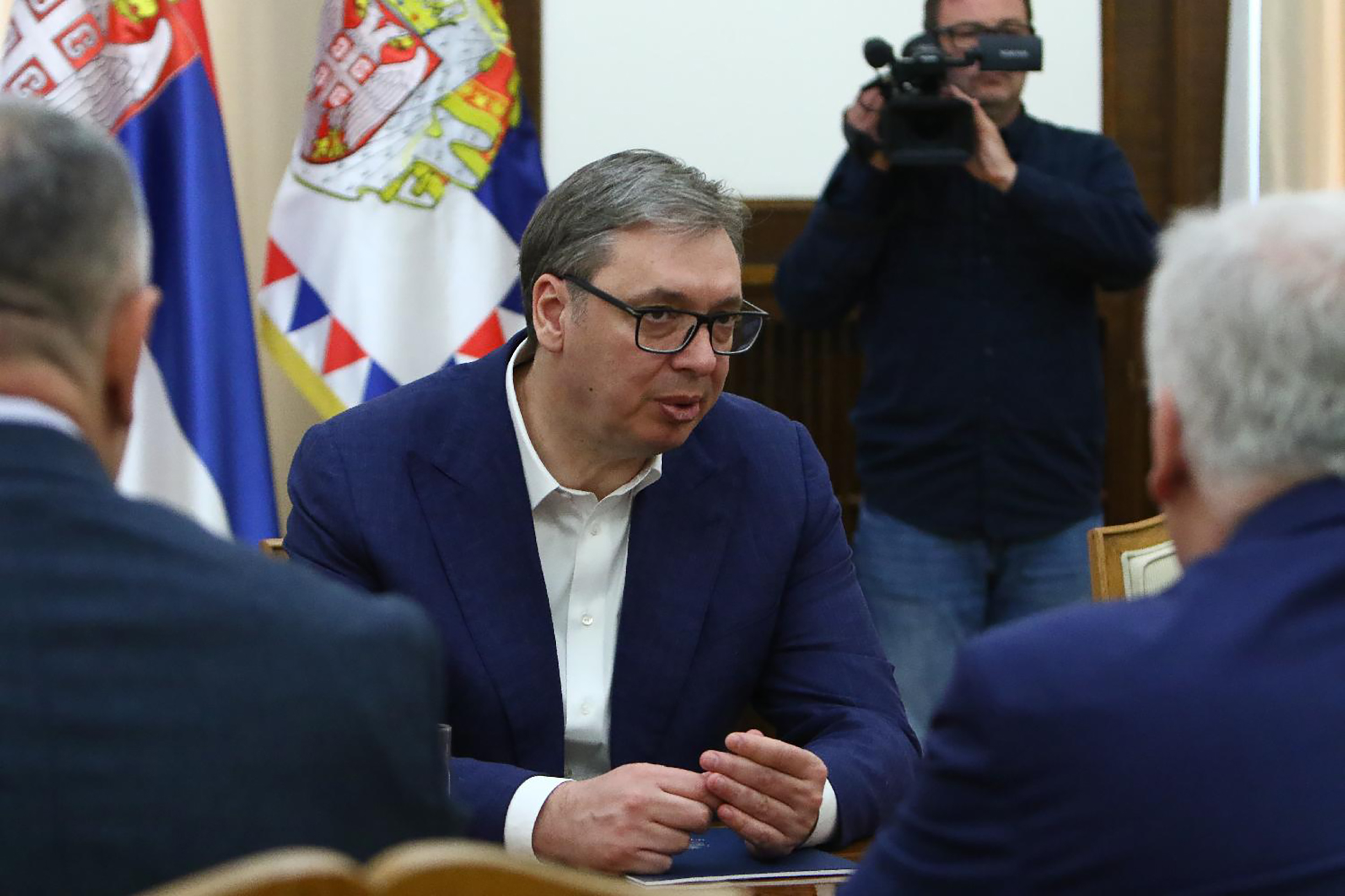 Aleksandar  Vučić sa predstavnicima partije Mi - glas iz naroda Branko Pavlović, Dragan Stanojević