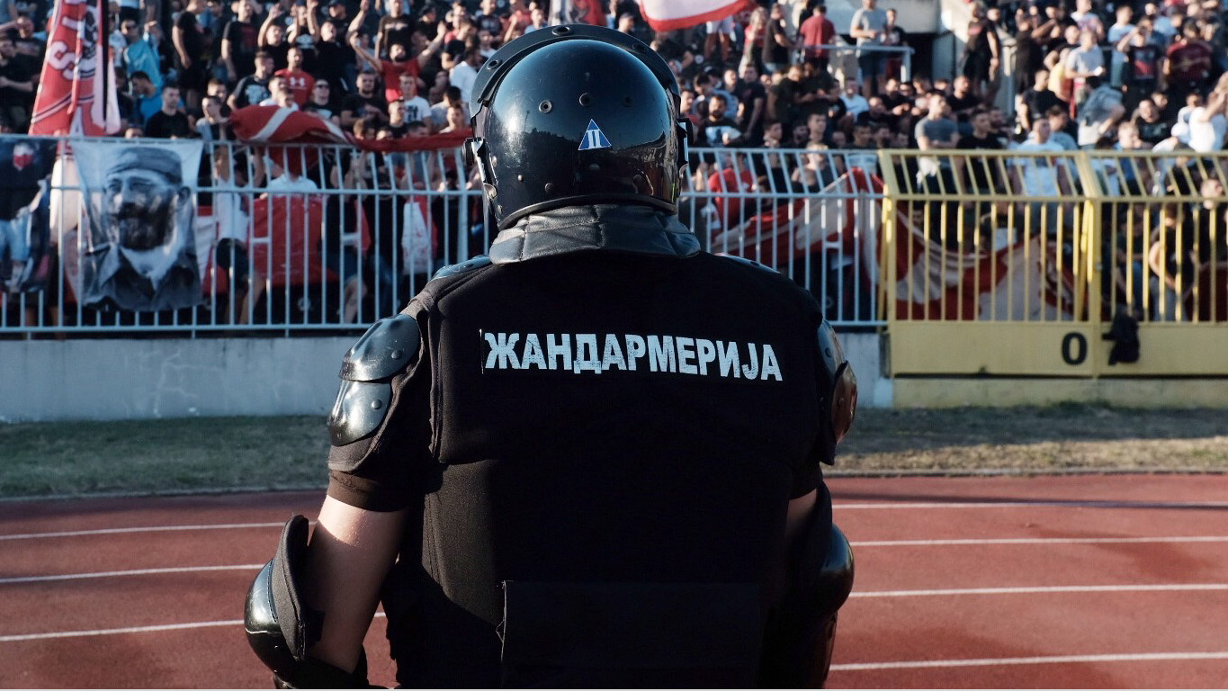 Policija, utakmica, ilustracija, tuča