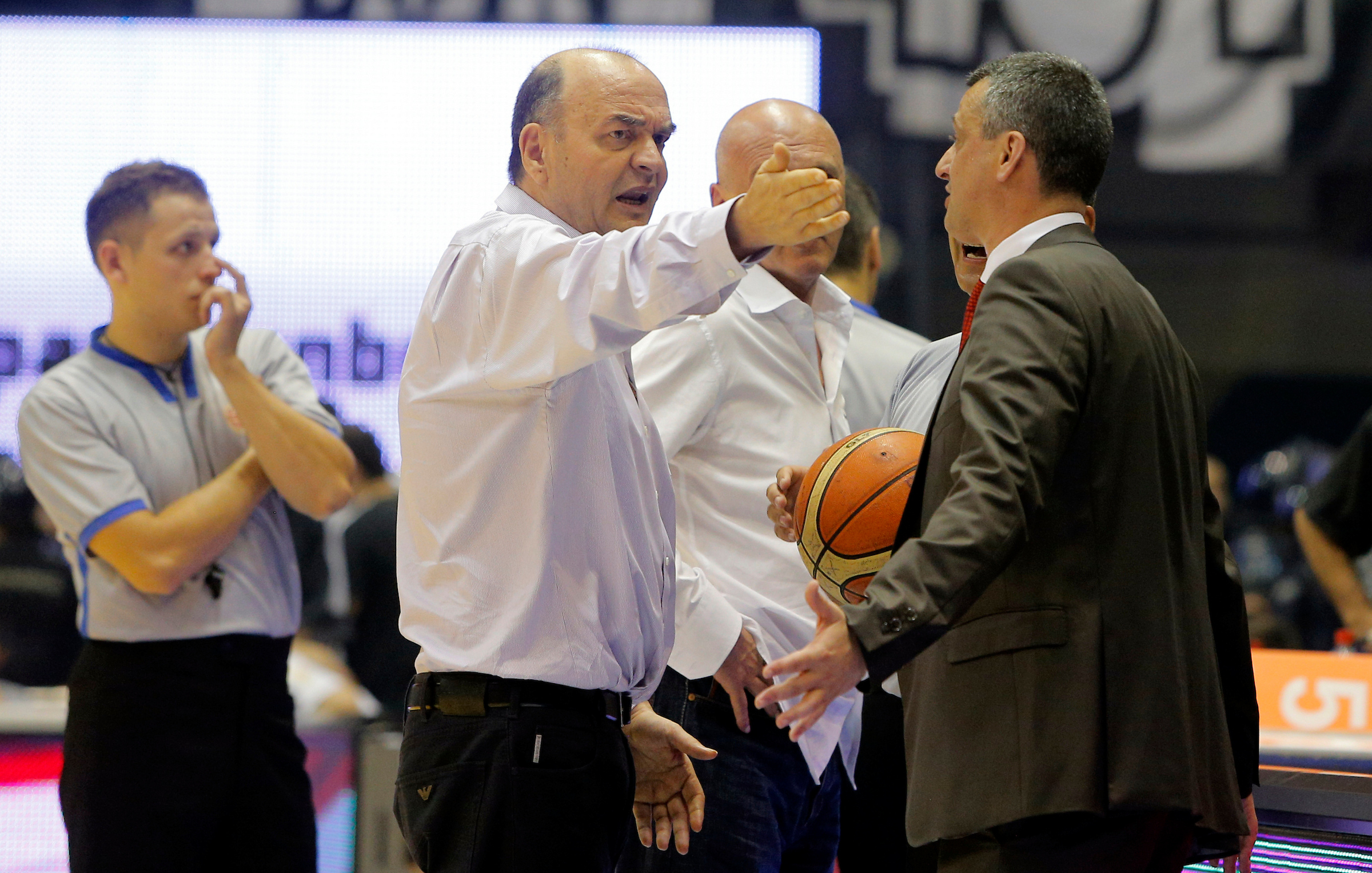 Stefan Jovic Dusko Vujosevic Ilija Belosevic Dejan Radonjic KLS Kosarkaska Liga Srbije finale play off 2. utakmica Partizan - Crvena Zvezda Jun 15. 2015. Beograd, Srbija,  (credit image & photo: Pedja Milosavljevic / STARSPORT)