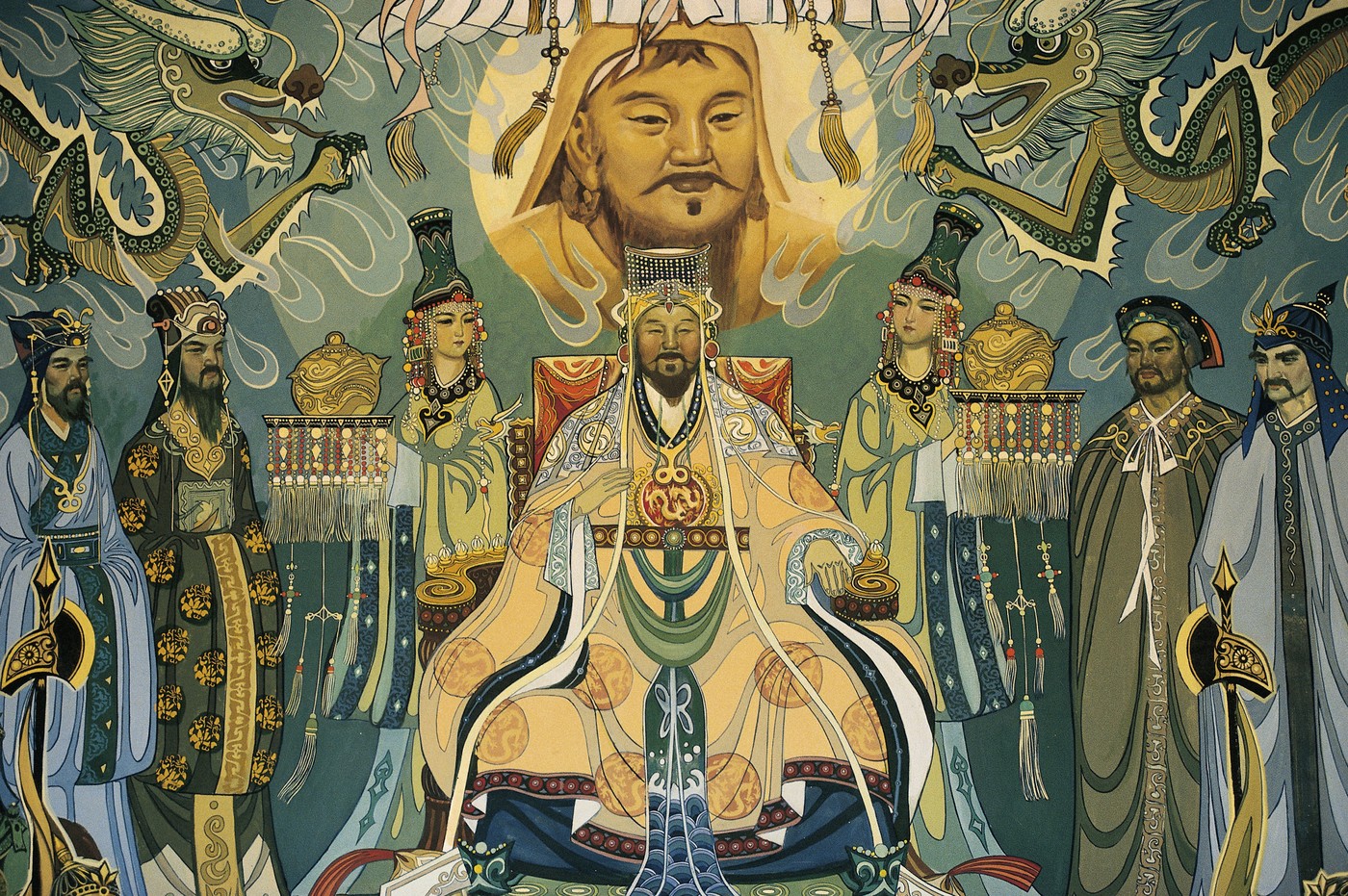Džingis Kan, mural