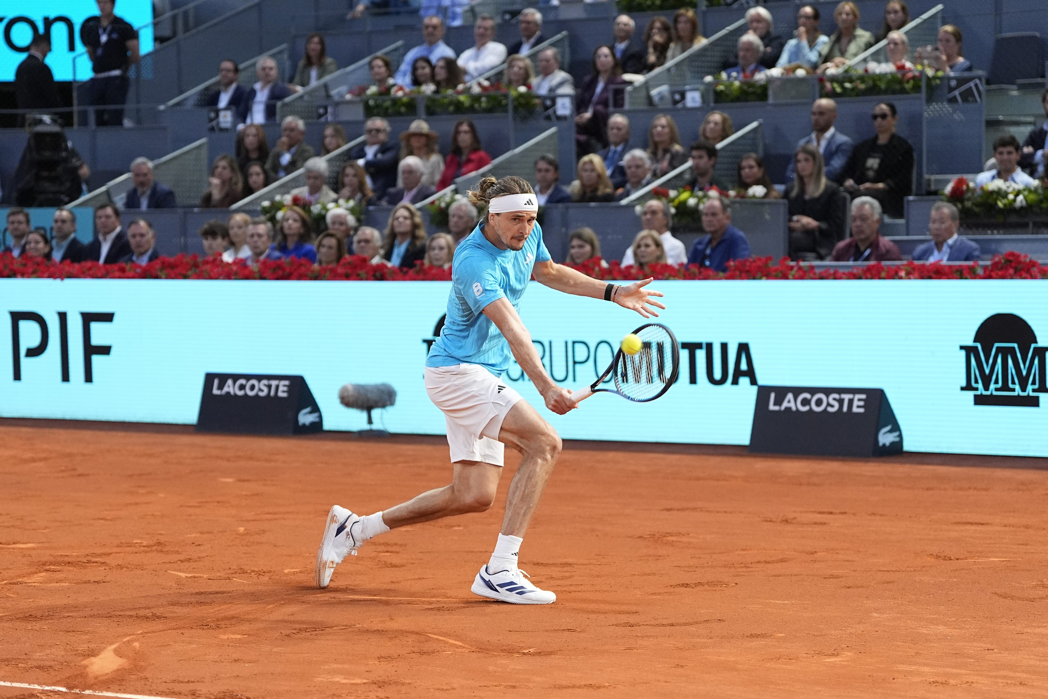 Alexander Zverev of Germany plays against Alexander Blockx of Belgium