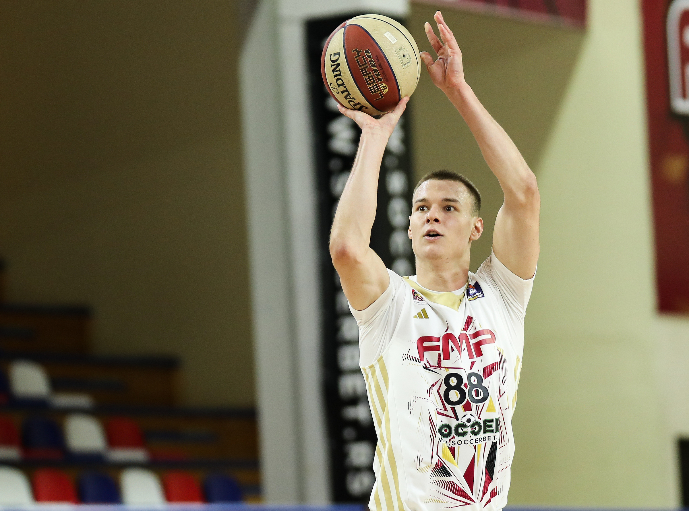 Filip Barna of FMP shoots the ball