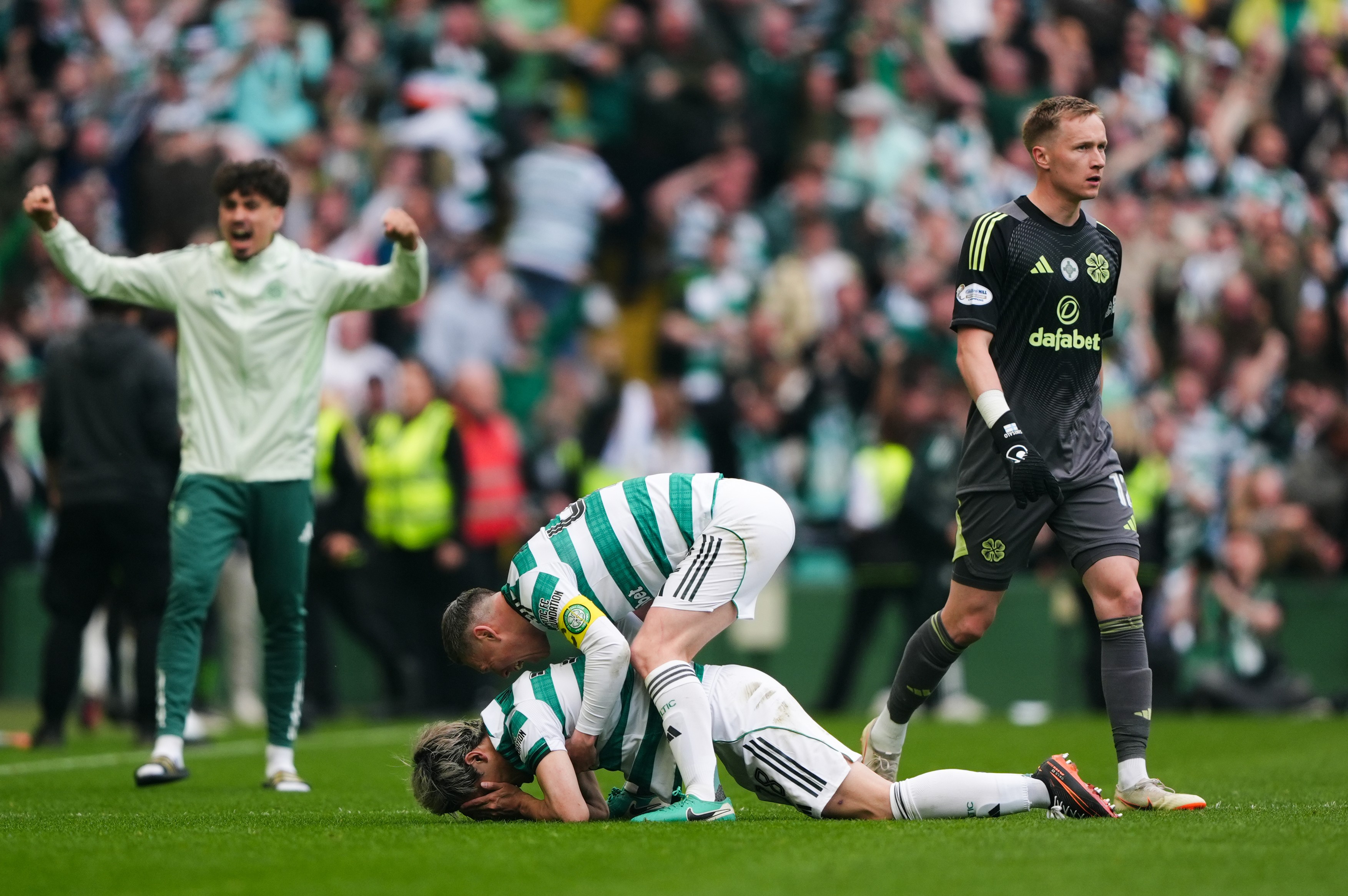 Celtic's Daizen Maeda celebrates scoring his sides second goal