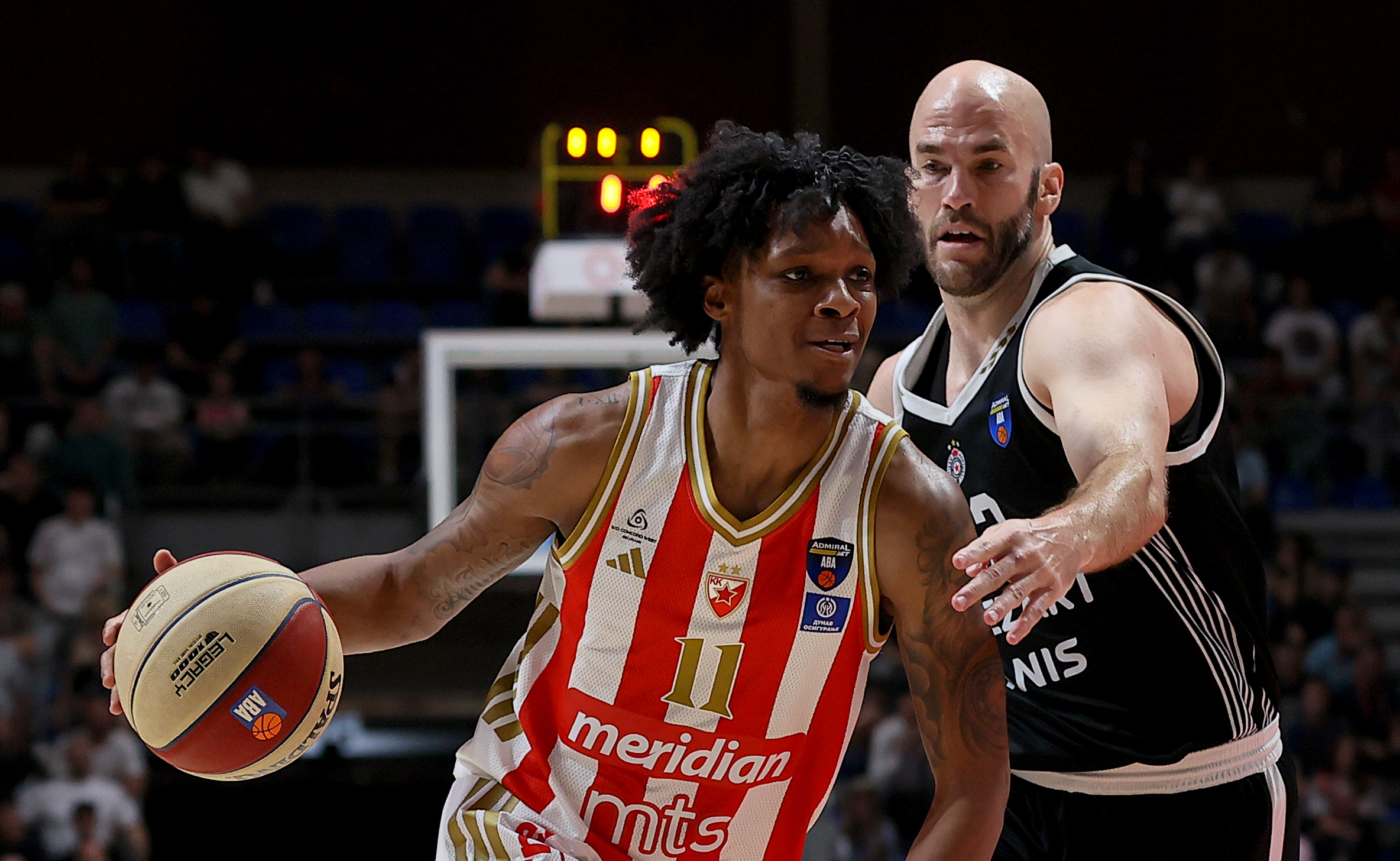 during Crvena Zvezda v Partizan basketball match of ABA League season 2025/2026 semi finals round / game 2 at Aleksandar Nikolic Hall in Belgrade, Serbia on May 21st.( photo by Luka Milosavljevic / STARSPORT © )