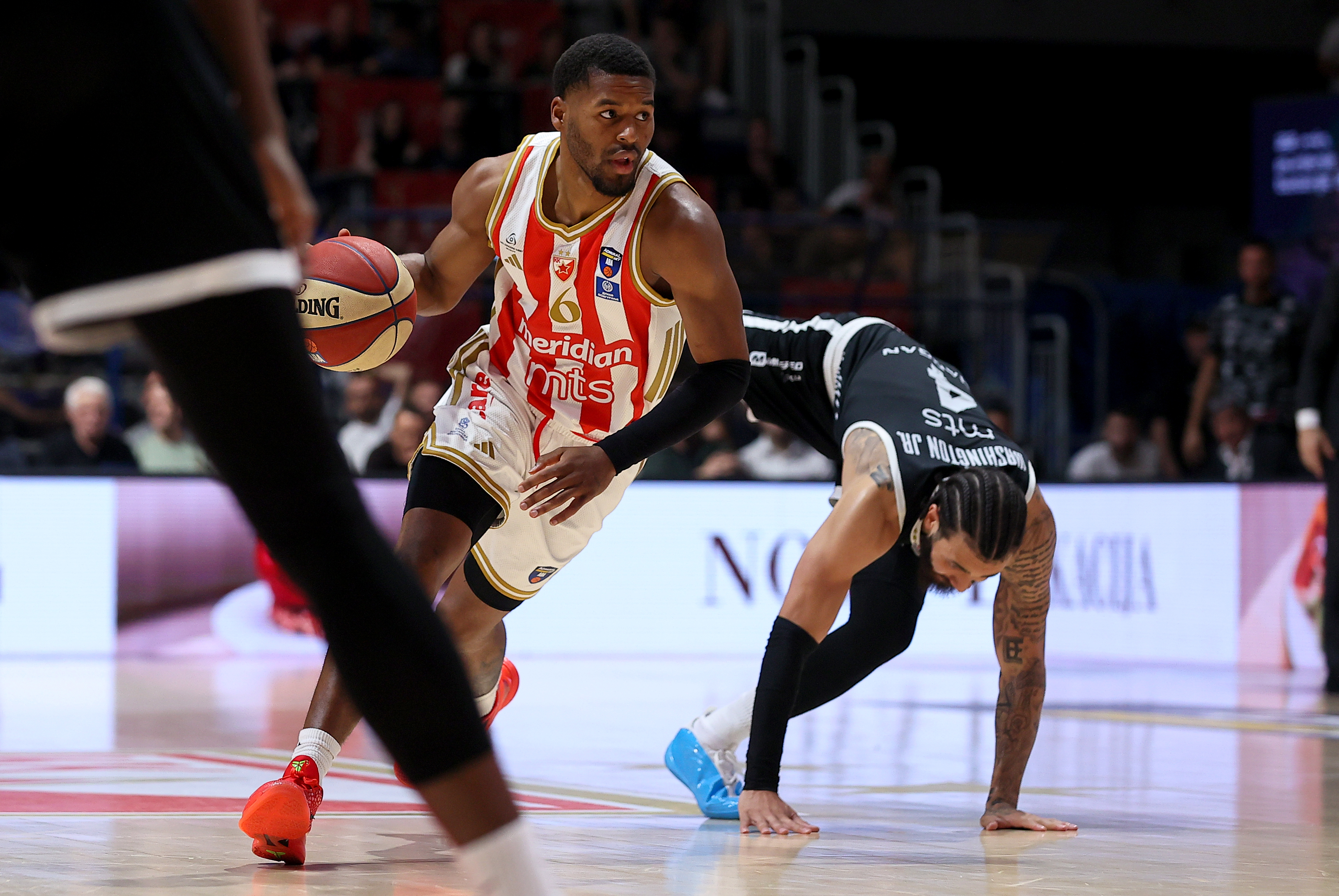 during Crvena Zvezda v Partizan basketball match of ABA League season 2025/2026 semi finals round / game 2 at Aleksandar Nikolic Hall in Belgrade, Serbia on May 21st.( photo by Luka Milosavljevic / STARSPORT © )