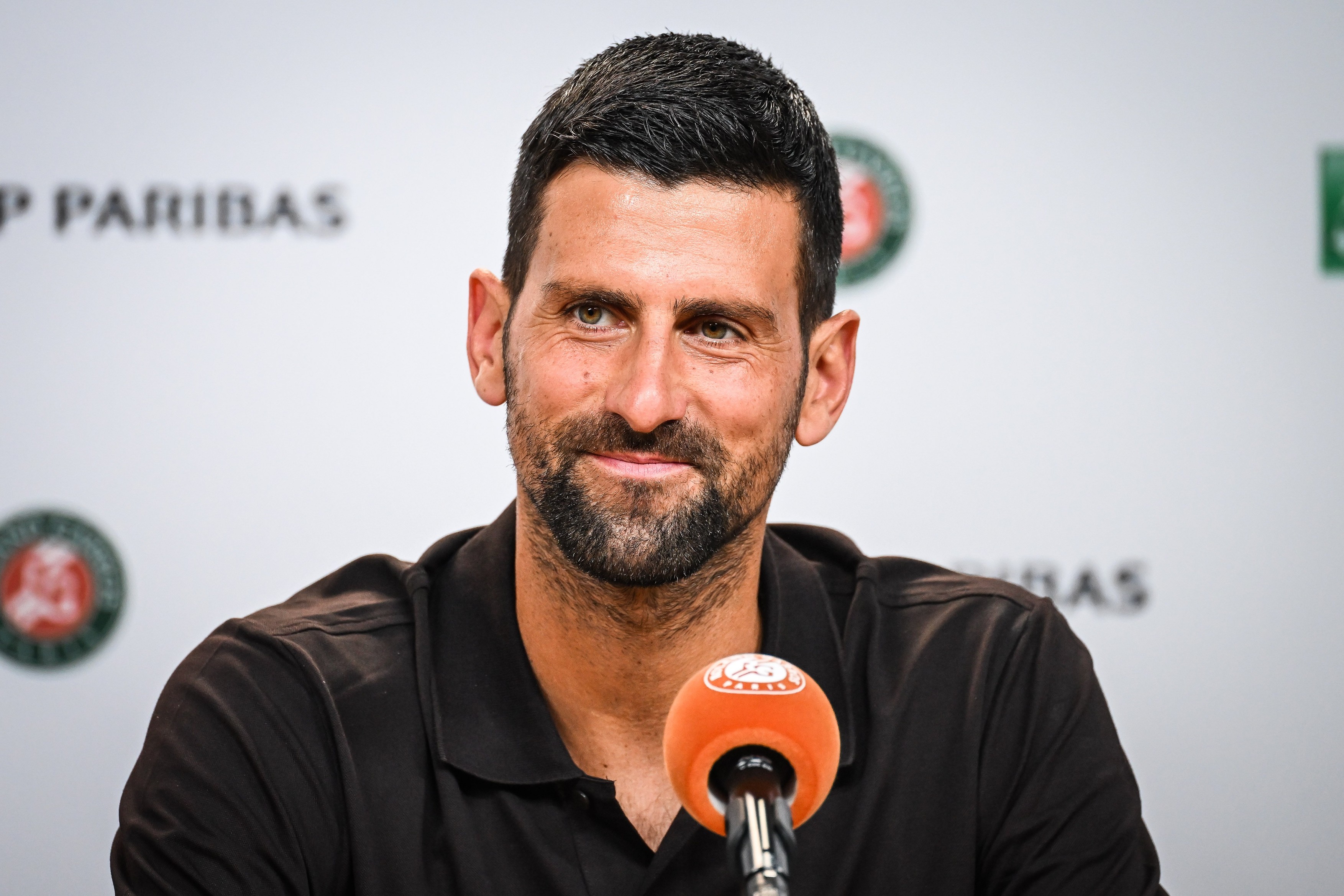 Novak DJOKOVIC of Serbia during the Roland-Garros 2026 press conference