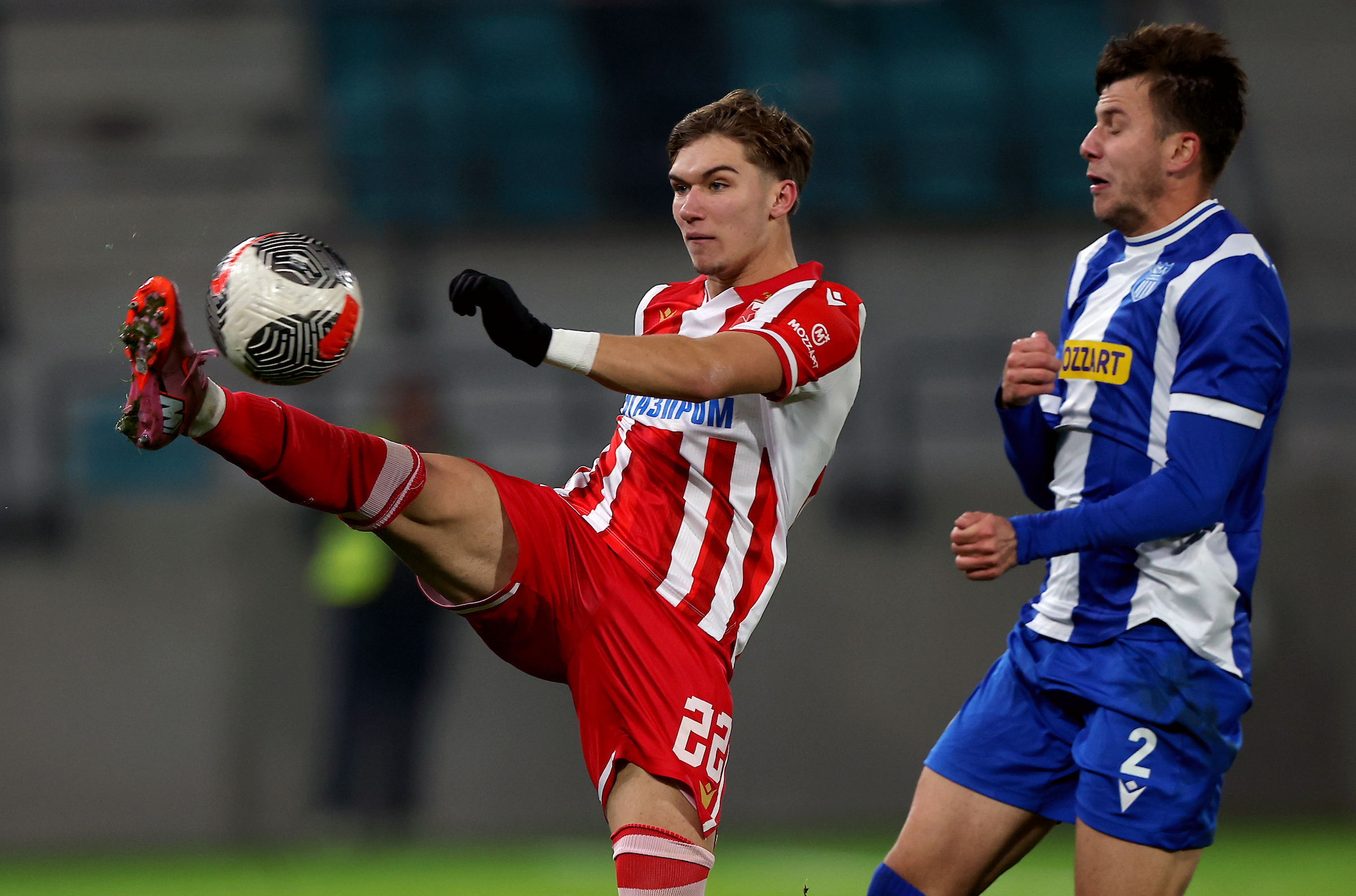 Crvena Zvezda's Vasilije Kostov during Serbian Superleague football match between Crvena Zvezda (Red Star) and OFK Beograd