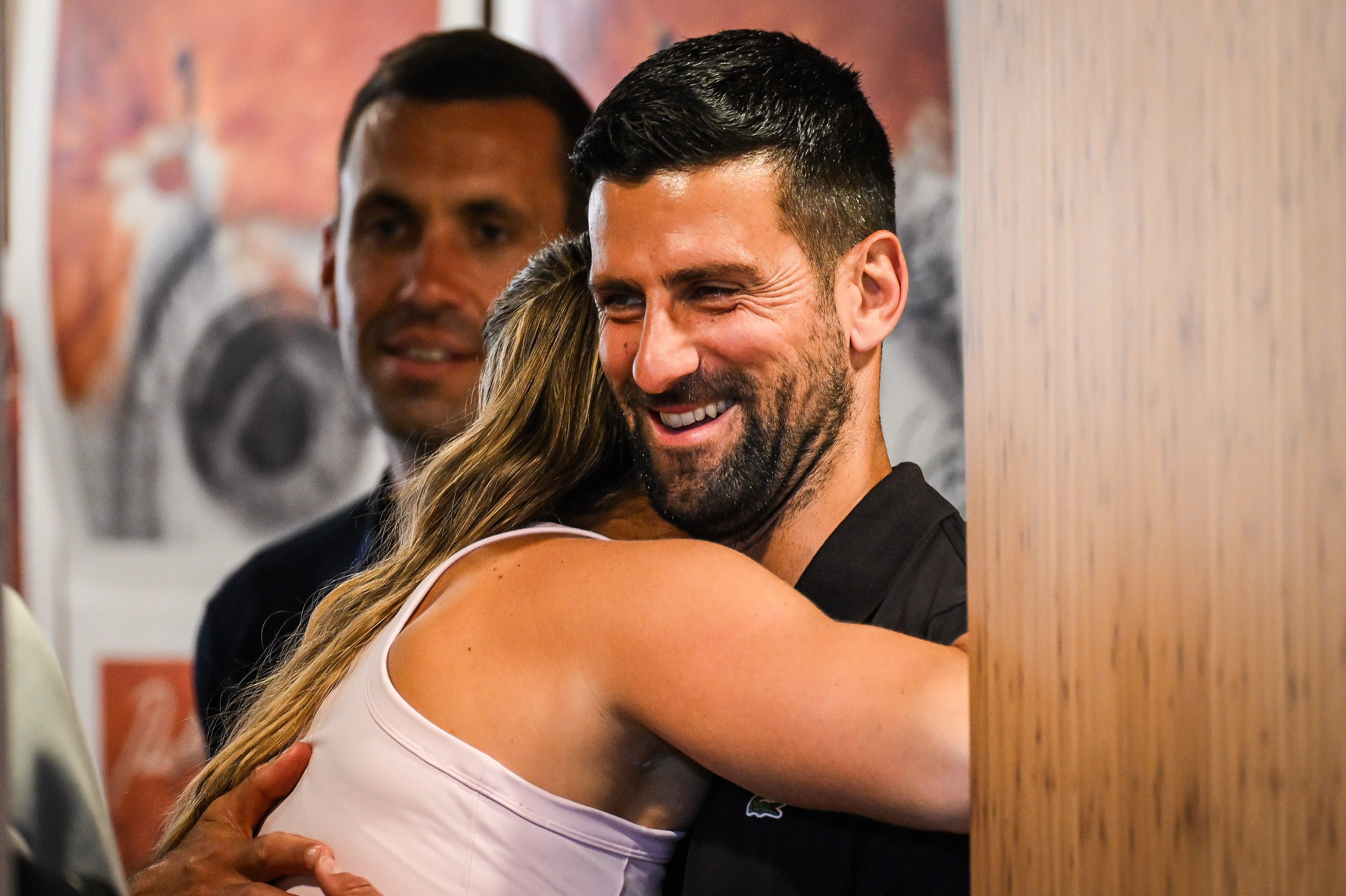 Aryna SABALENKA of Belarus and Novak DJOKOVIC of Serbia during the Roland-Garros 2026.