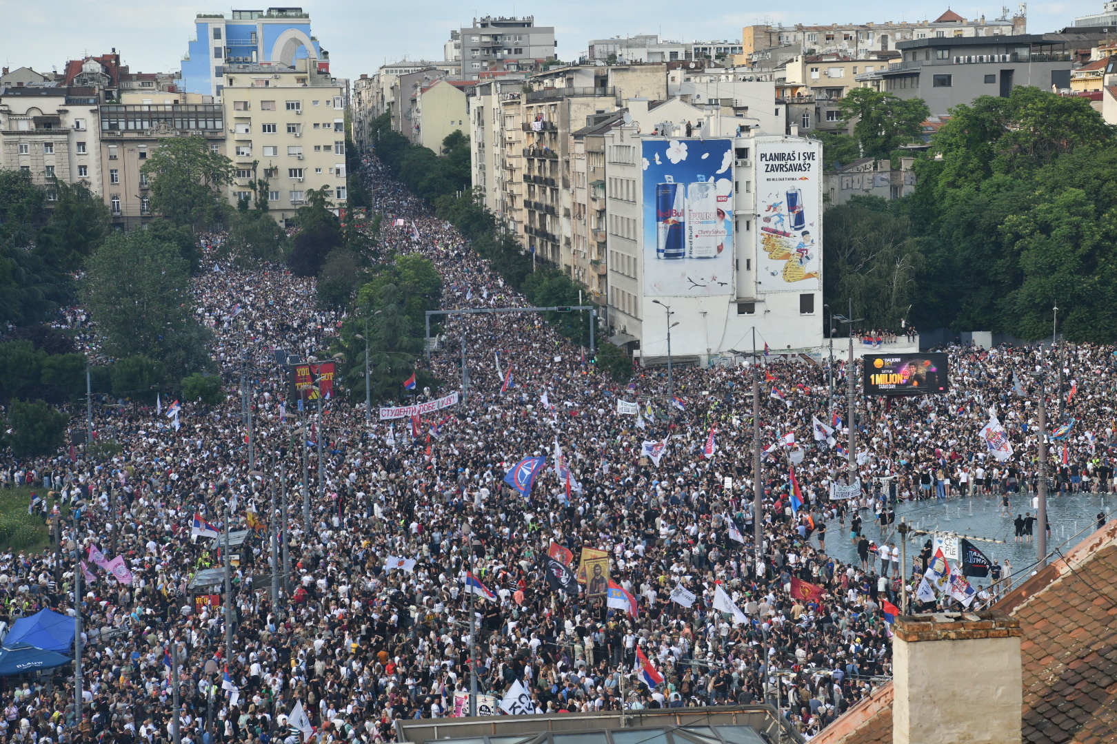 Slavija totali  Protest Ti i ja, Slavija, jer studenti pobeđuju Foto:Vladislav Mitić/Nova.rs