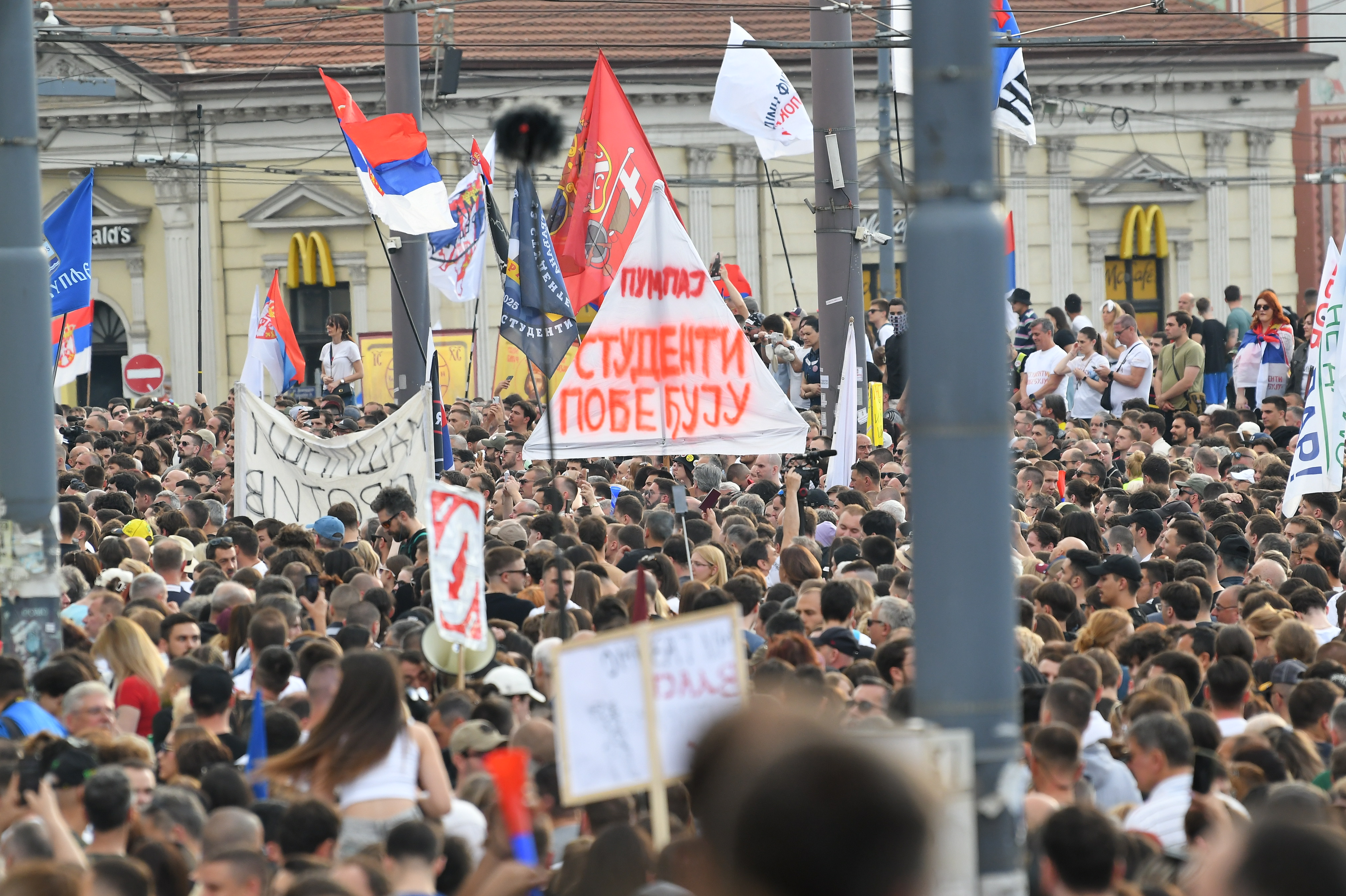 Protest Ti i ja, Slavija, jer studenti pobeđuju Foto:Marko Ljutica /Nova.rs