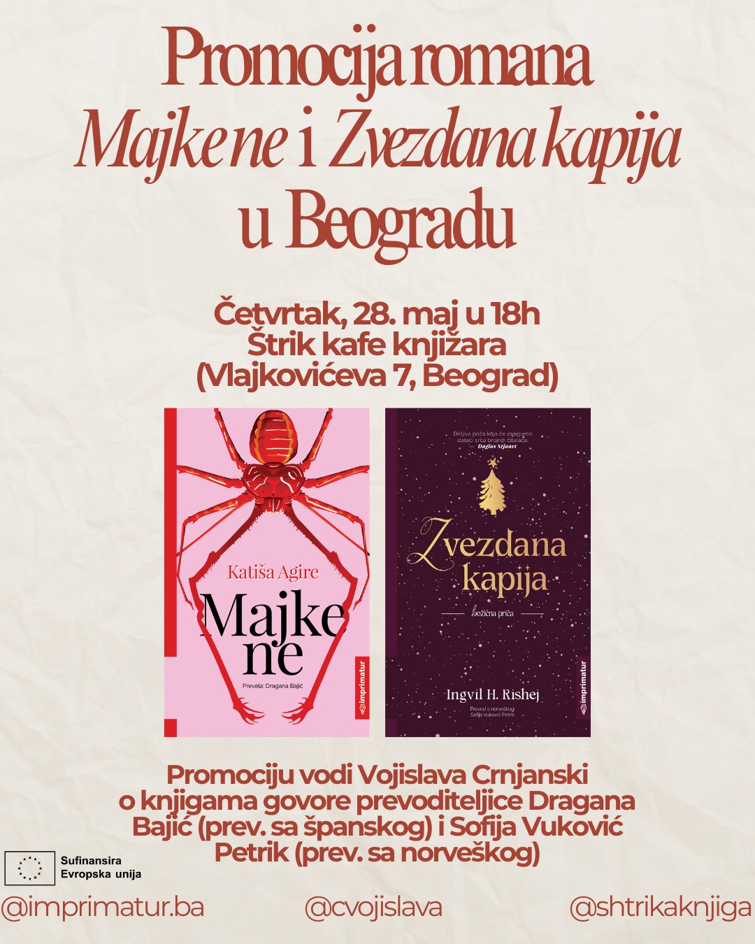 promocija Majke ne, Zvezdana kapija, najava.jpg