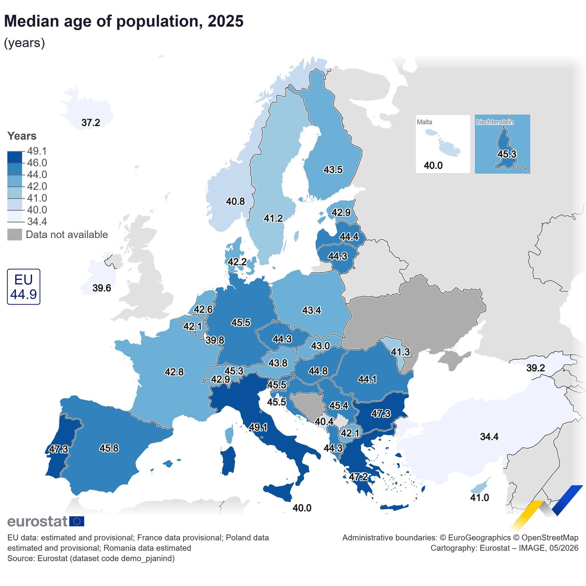 Podaci i mapa Eurostata