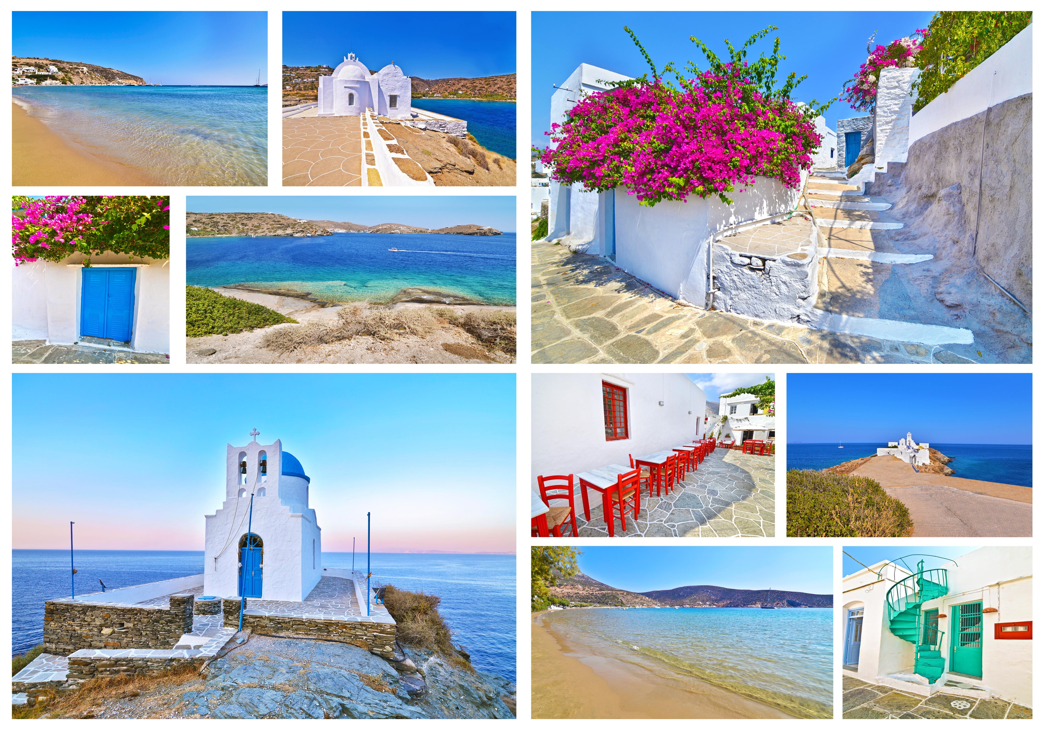 photo collage of Sifnos island Cyclades Greece
