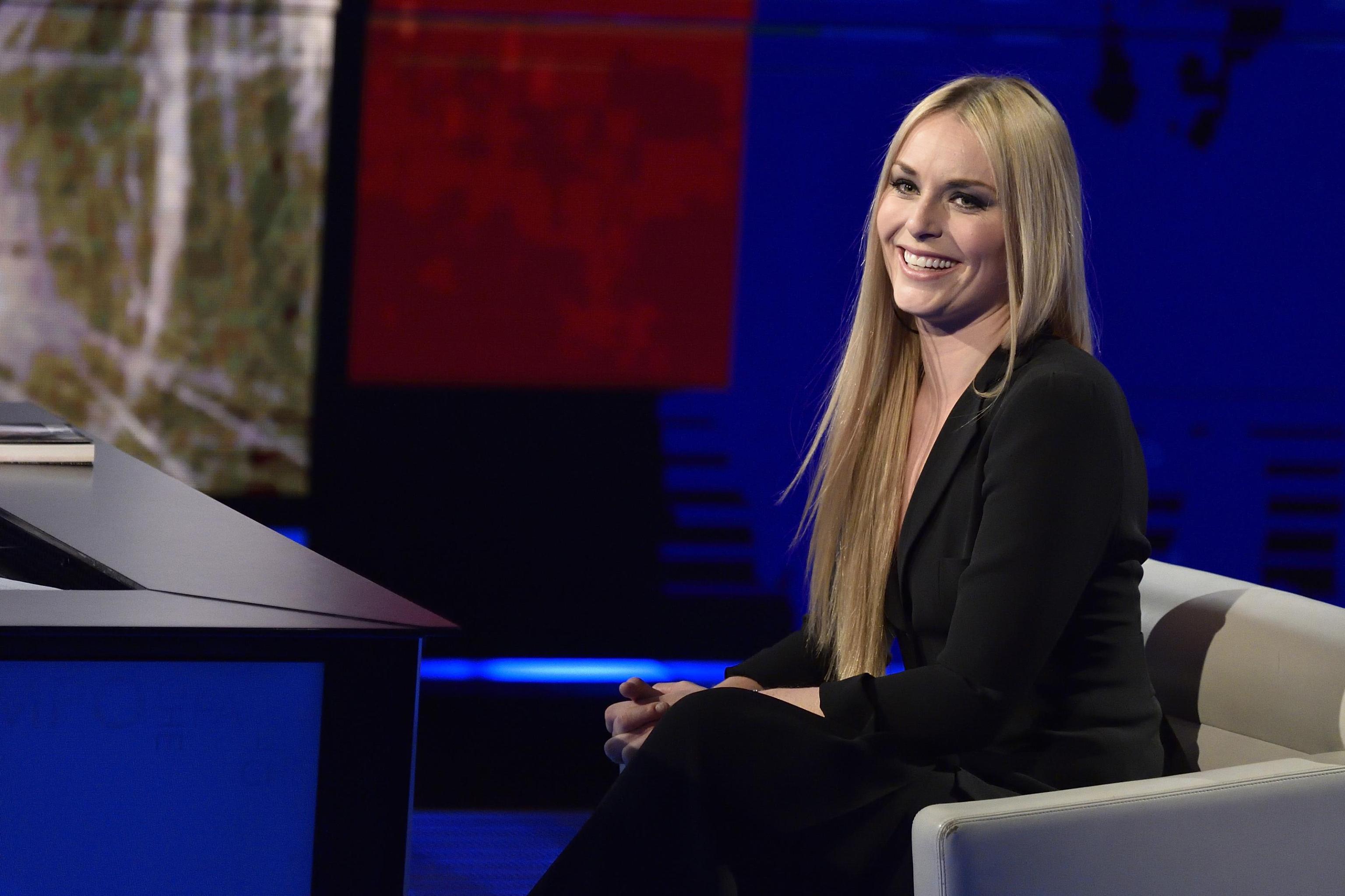 USA alpine skier Lindsey Vonn during her appearance at 'Che tempo che fa' show