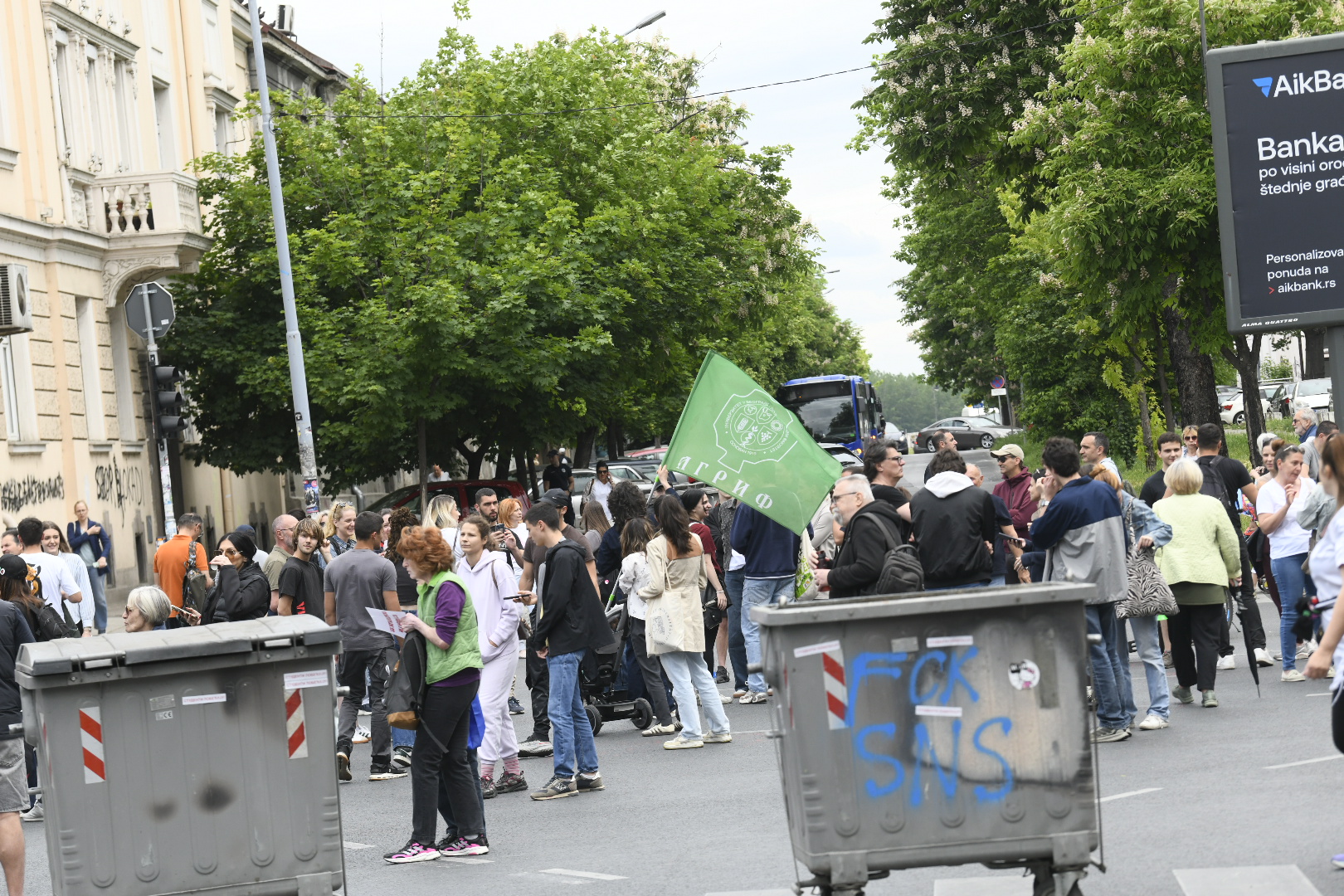 Zemun 06.05.2026. Protest studenata i građana u Zemunu povodom privođenja studenta Lazara Mišića