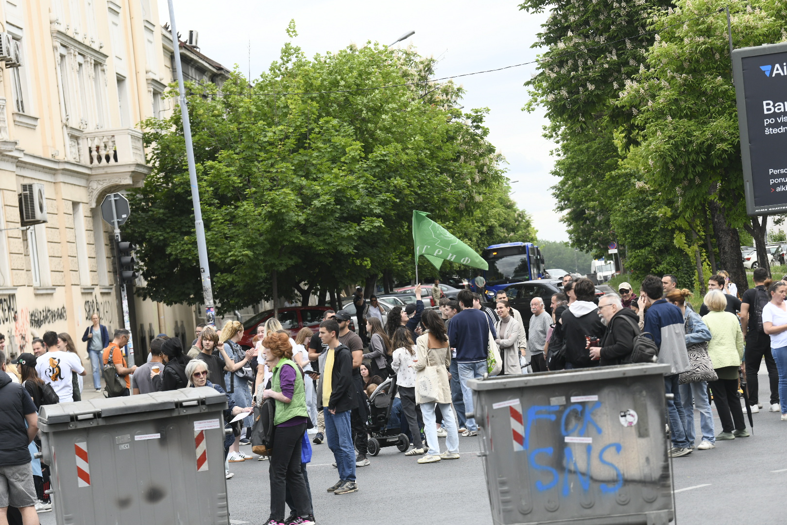 Zemun 06.05.2026. Protest studenata i građana u Zemunu povodom privođenja studenta Lazara Mišića