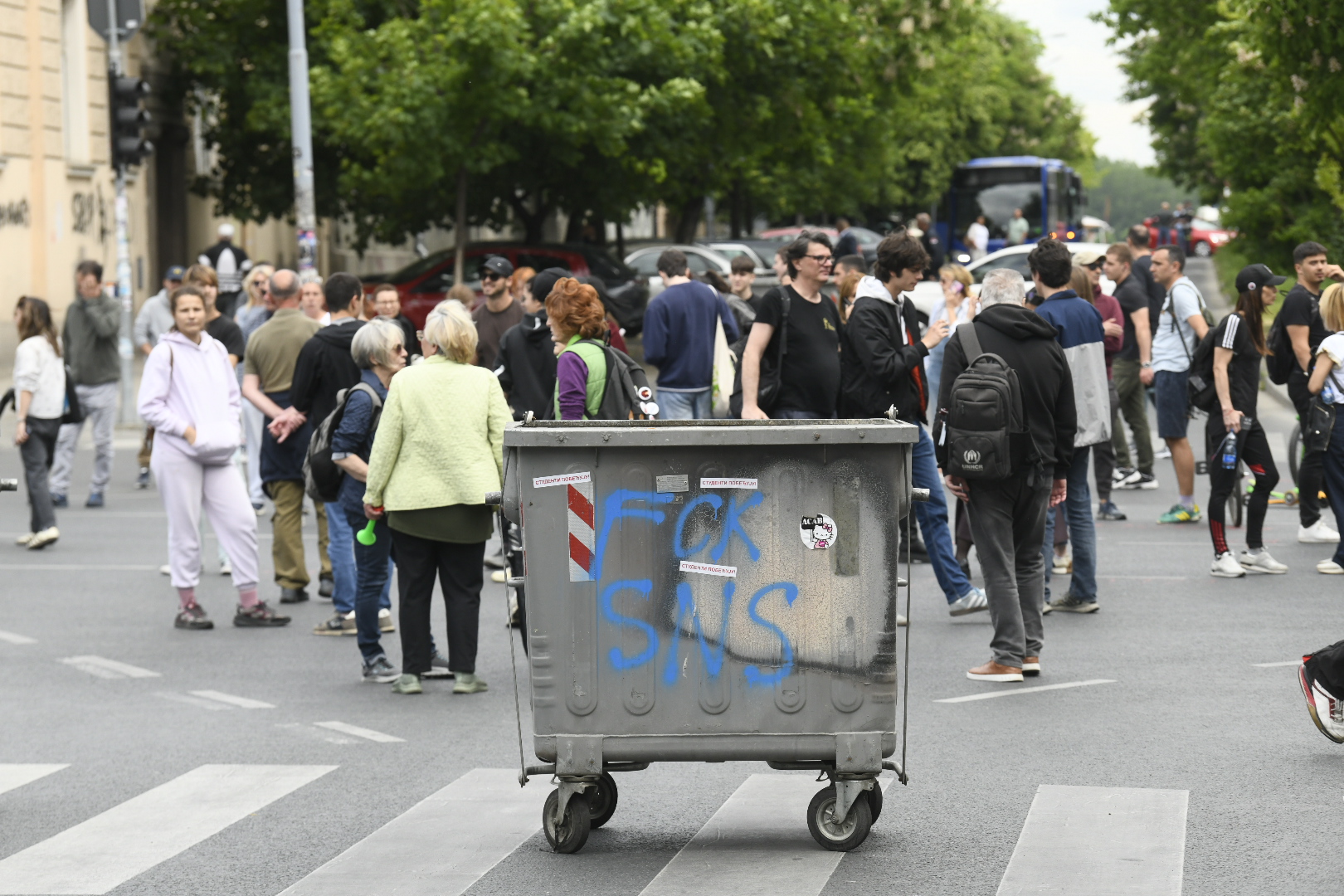 Zemun 06.05.2026. Protest studenata i građana u Zemunu povodom privođenja studenta Lazara Mišića