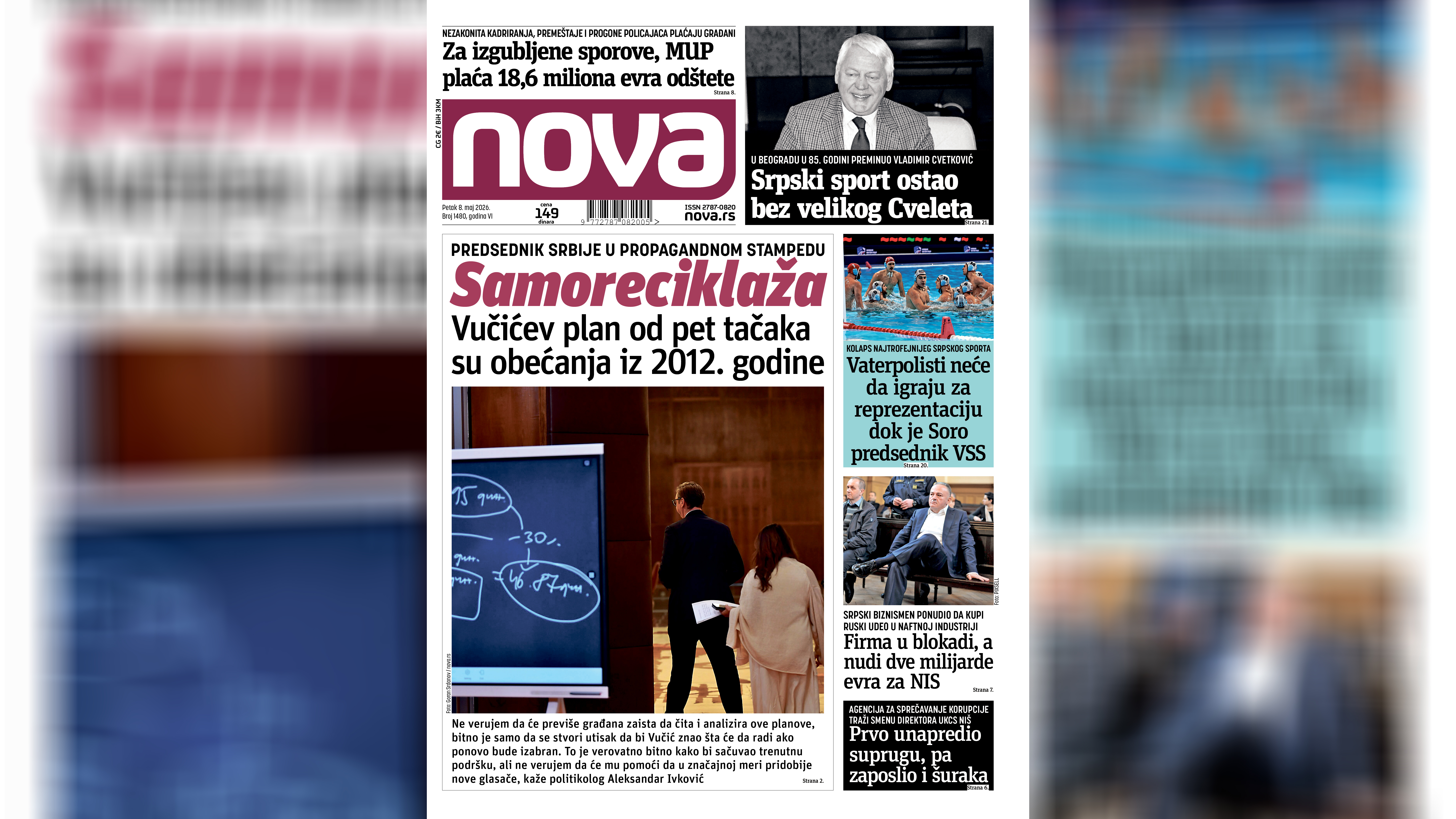 naslovna strana novine nova petak 080526 01.jpg