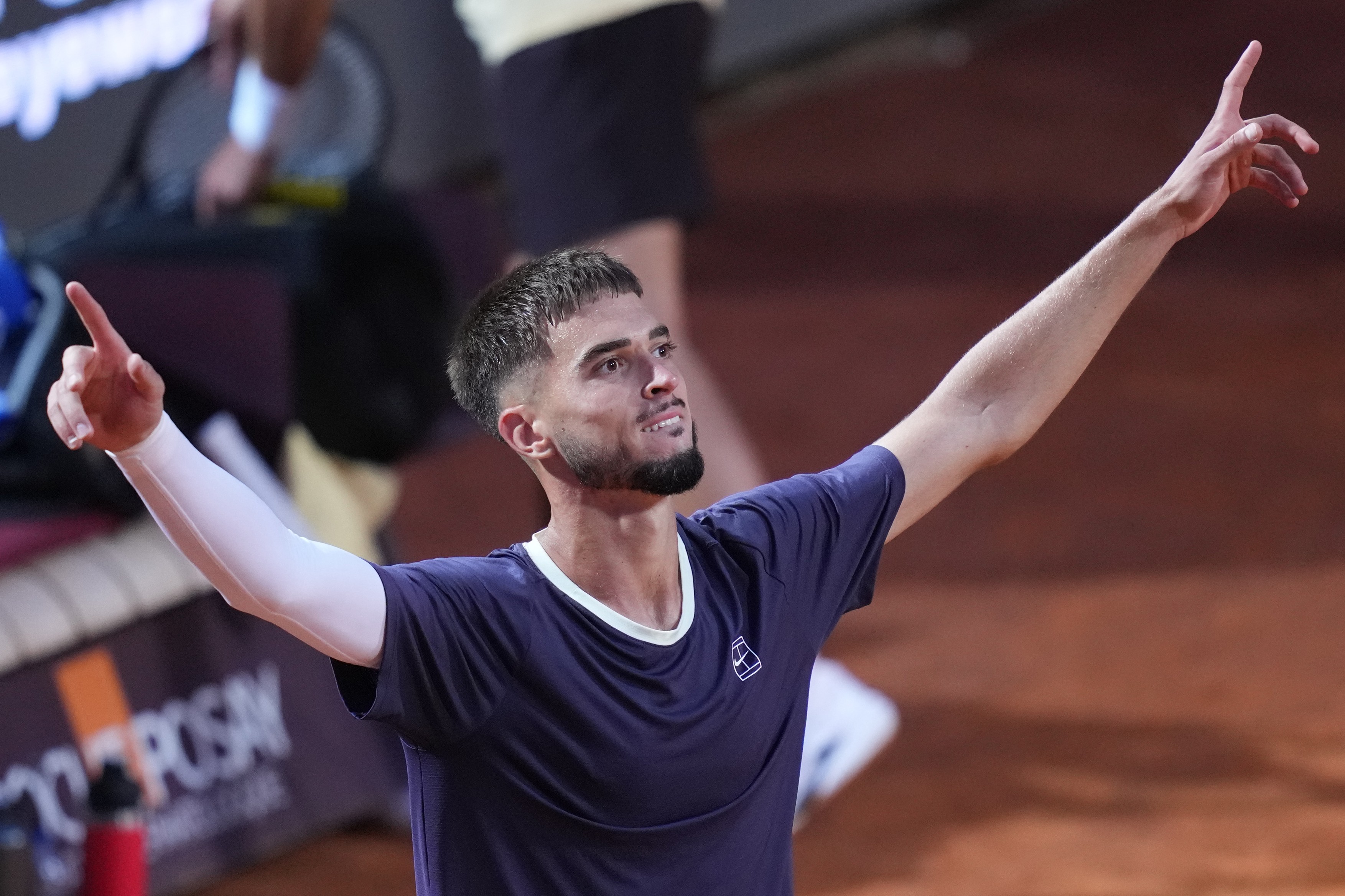 May 8, 2026, Roma, Italy: DINO PRIZMIC (CRO) during the match between Djokovic (SRB) vs Dino Prizmic (CRO) at the Italian Open.