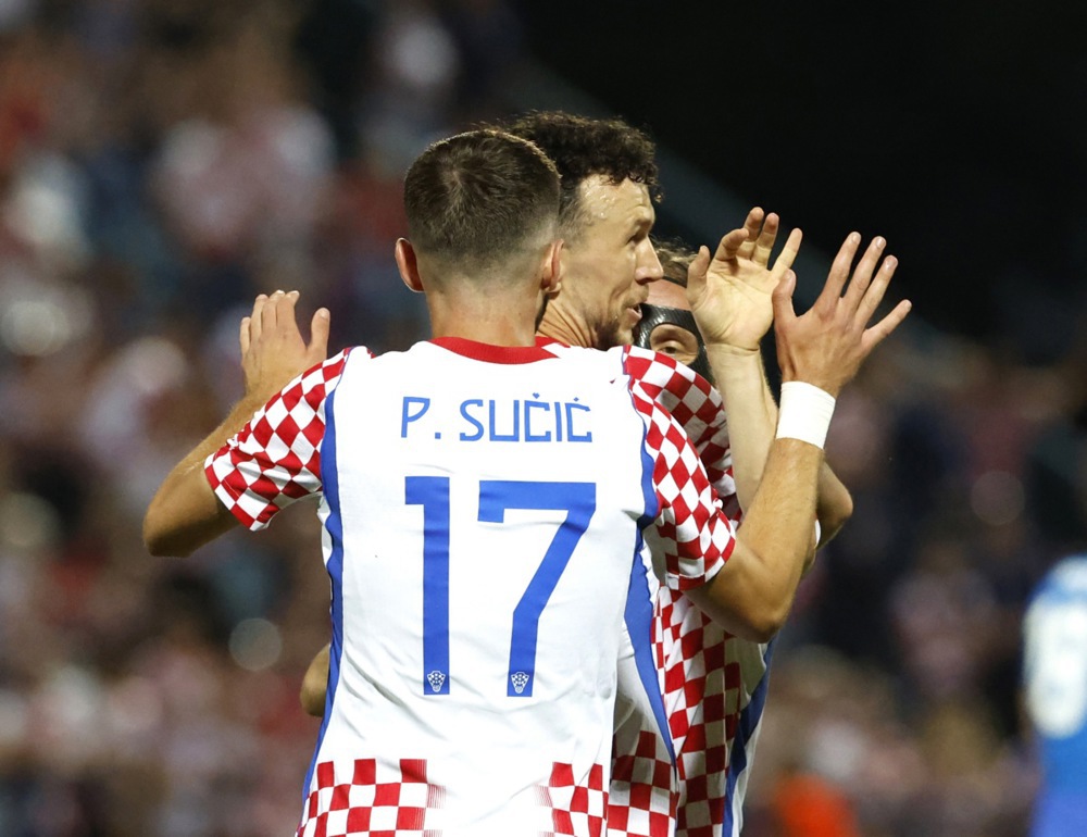 epa13023143 Croatia's team celebrates a goal