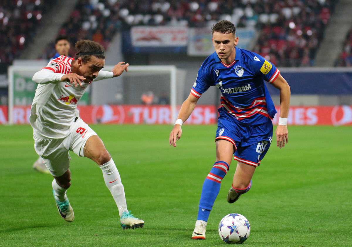 Stefan Mitrovic Lajpcig - Crvena Zvezda, Liga Sampiona, Liepzig, Germany, 26.10.2023.  foto: Dimitrije Vasiljevic/STARSPORT