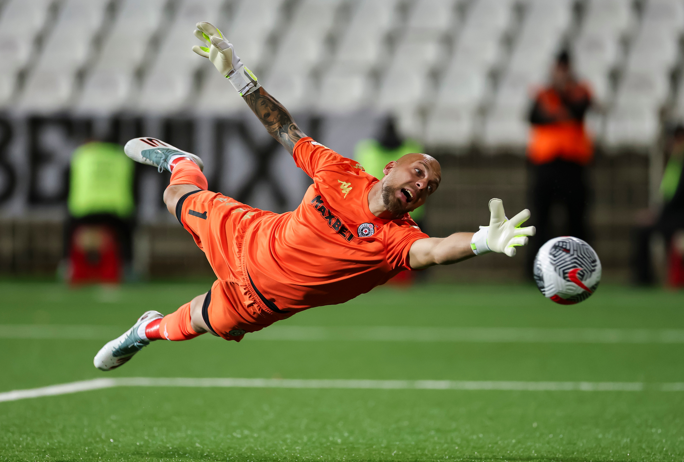 goalkeeper Marko Milosevic of Partizan