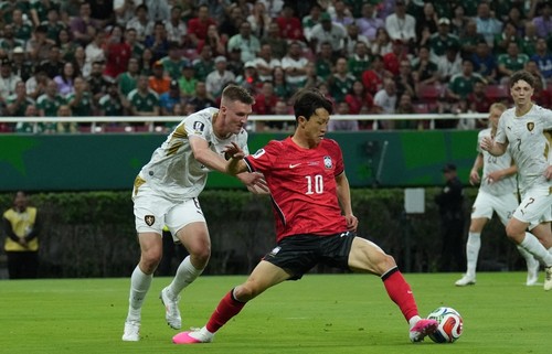 ZAPOPAN, MEXICO - JUNE 11: Stepan Chaloupek (6) of Czechia in action agains