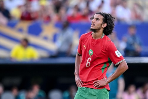 Ayyoub Bouaddi (Morocco) Looks on  during the FIFA World Cup 2026 Group C