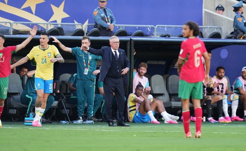 June 14 2026: Carlo Ancelotti (Brazil) looks on during Brazil and Morocco,