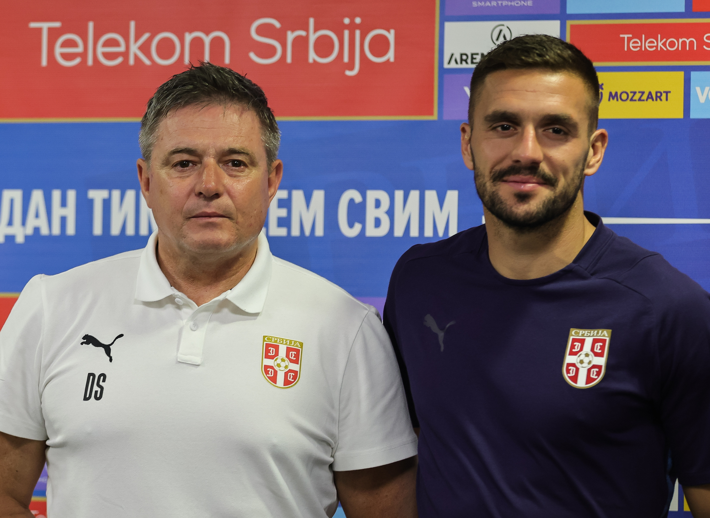head coach Dragan Stojkovic Piksi and Dusan TadicFudbal-Fudbalski Savez Srbije-Press Konferencija za medijeStara Pazova, 01.06.2022.foto: Starsport.rs ©