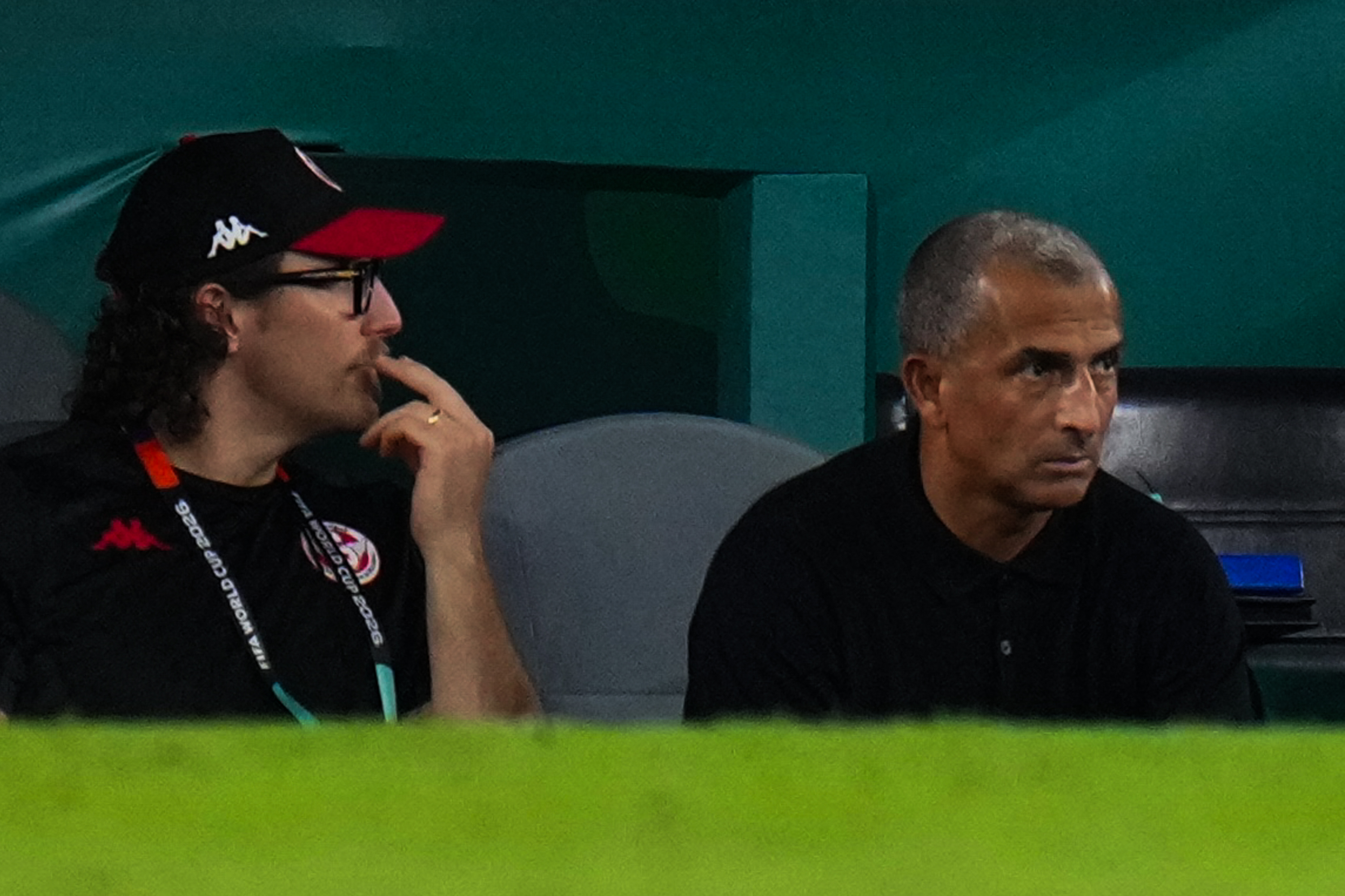 Sabri Lamouchi coach of Tunisia , Michael Hefele coach adjunt ,during