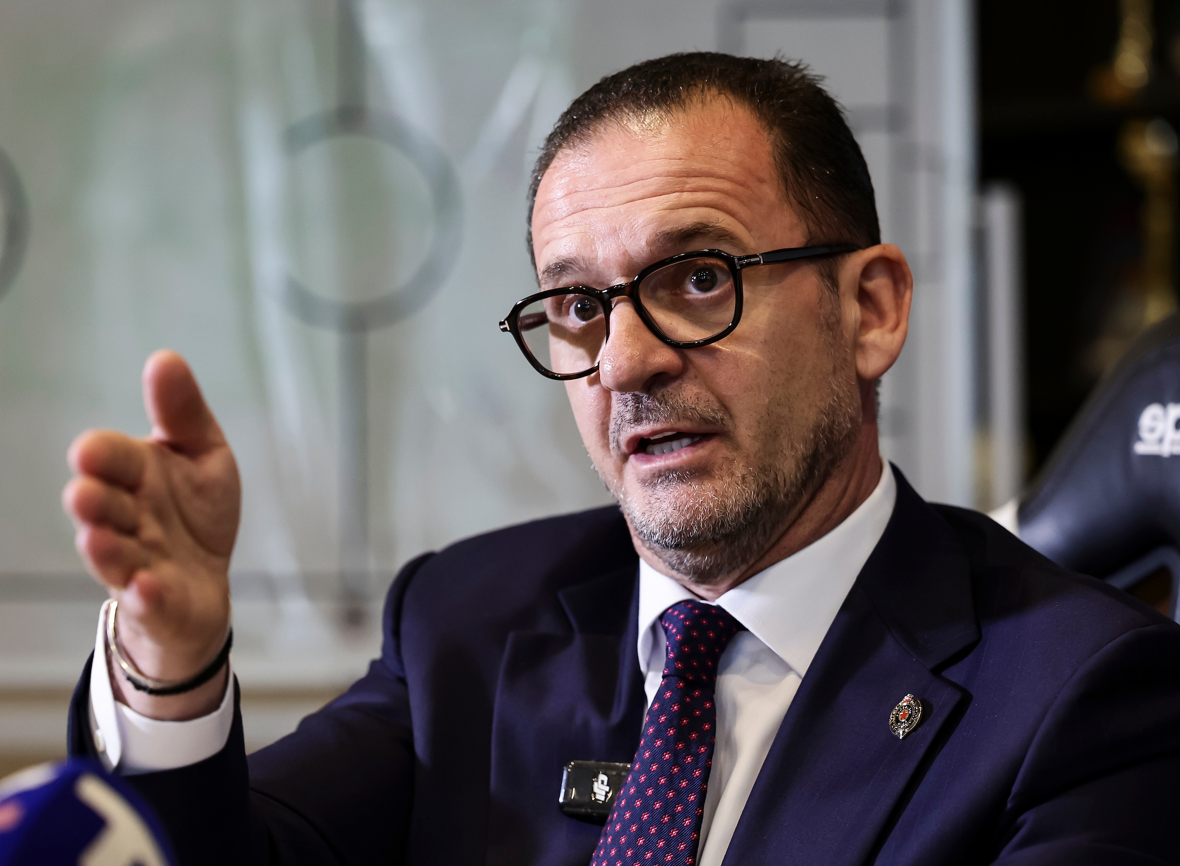 Predrag Mijatovic Vice President of Partizan speaks with media