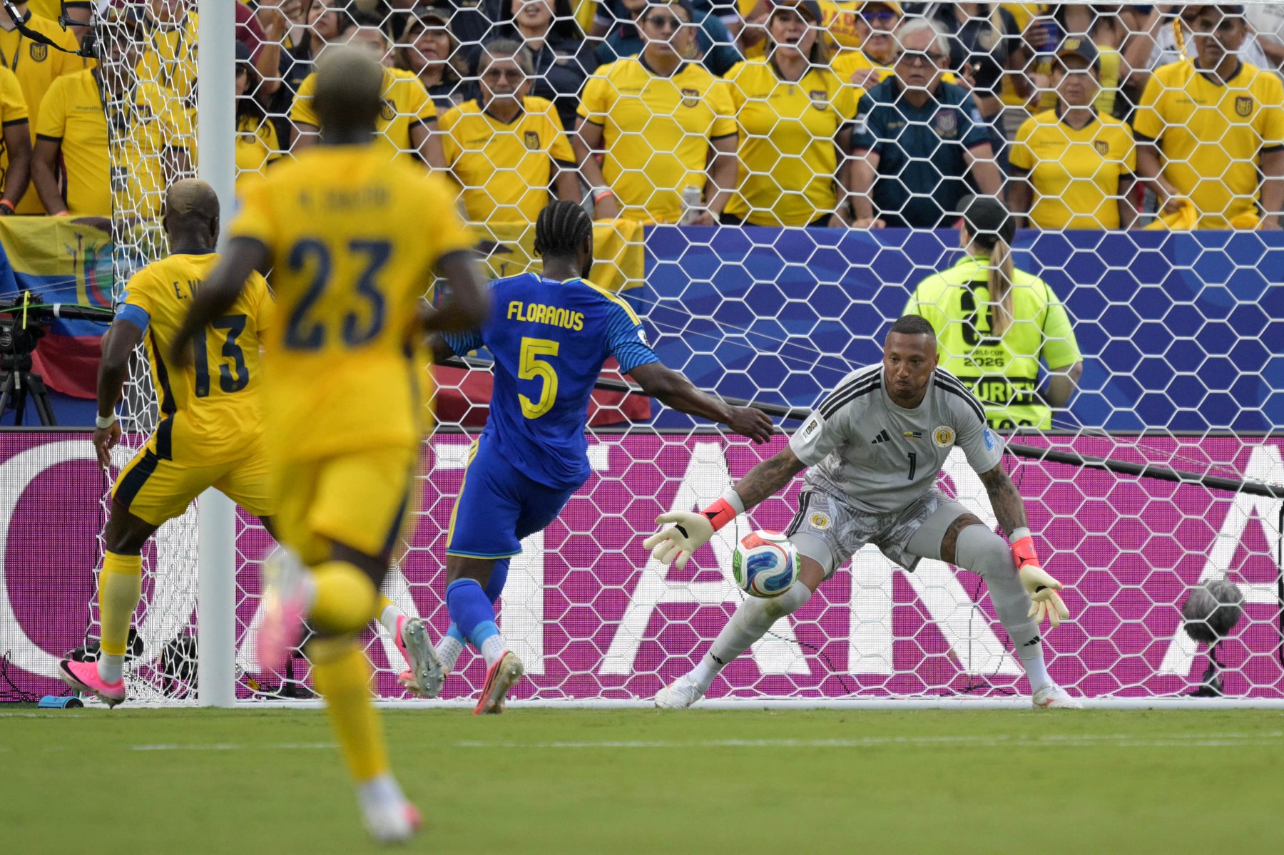 Curacao's goalkeeper #01 Eloy Room