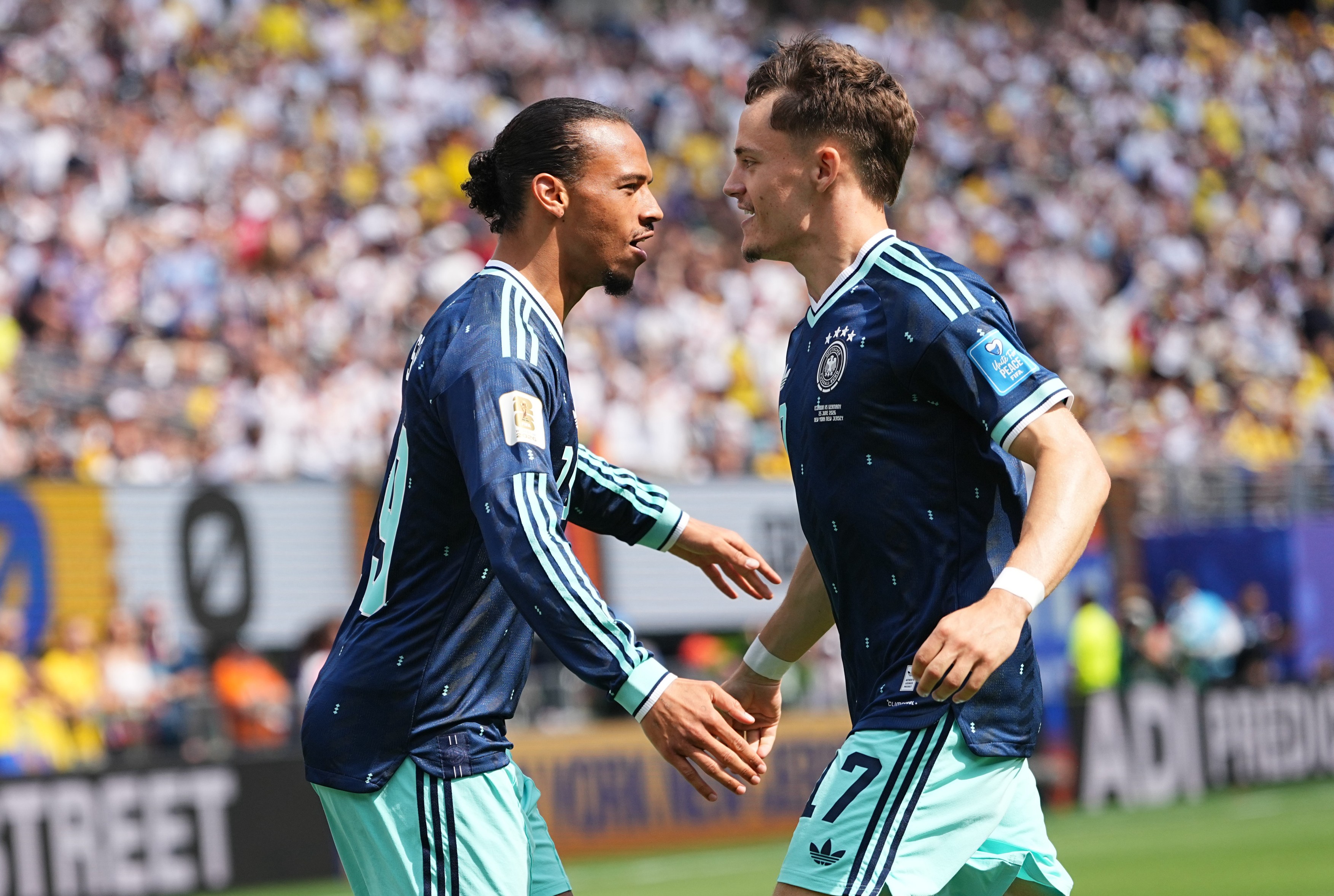 Leroy Sane (Germany)  scores and celebrates his teams first goal during Ecuador and Germany, Group I FIFA World Cup 2026, Met Life Stadium, New jersey, USA
