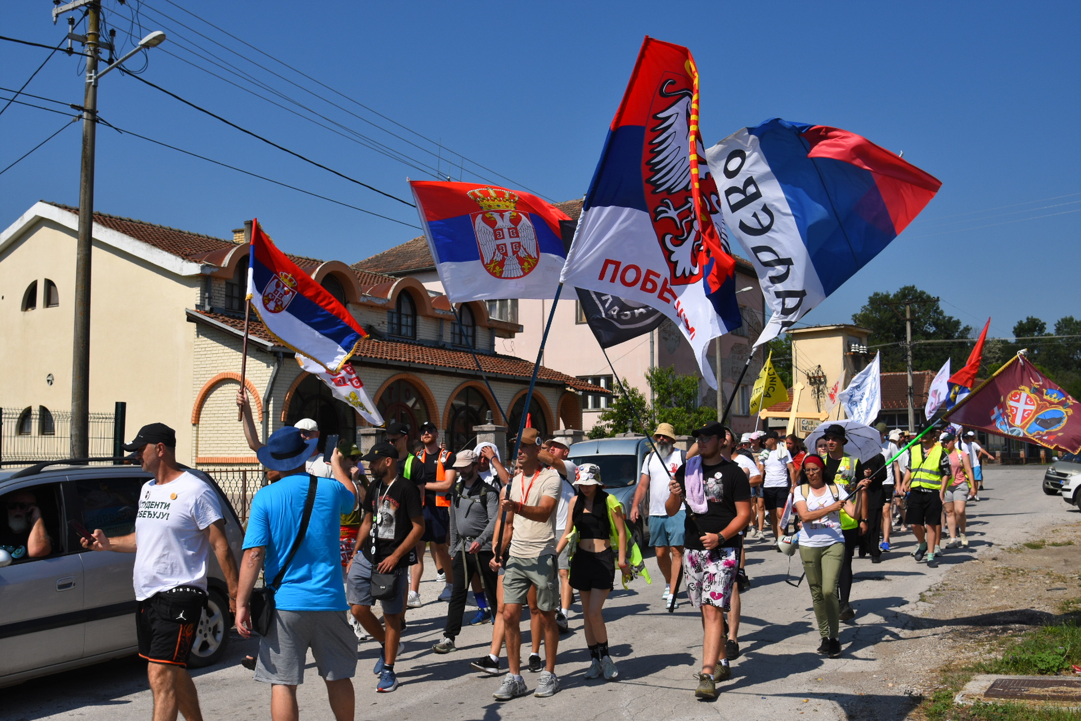 28, jun 2026, Cacak - Studenti su krenuli iz Bresnice put Kraljeva gde ce biti odrzan skup "Sve se vidi na Vidovdan". Photo: Radule Perisic/ATAImages